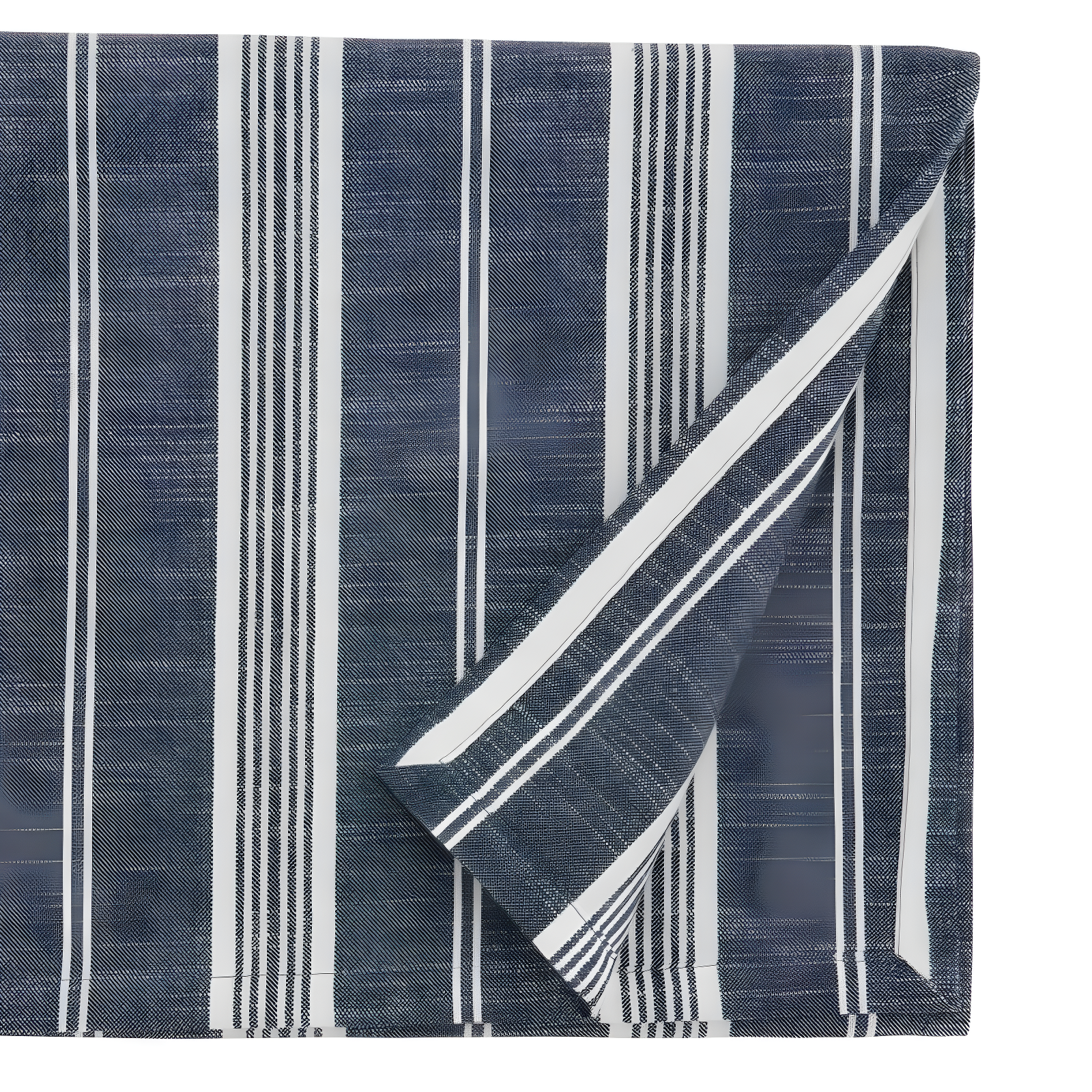 Saro Lifestyle Long Table Runner With Striped Design, Navy Blue, 16" x 72"