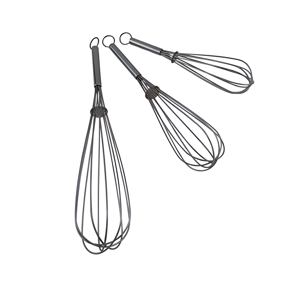 3Pcs Stainless Steel Whisks 8"+10"+12" Kitchen Whisk Set Kitchen Utensils Wire Whisk Balloon Whisk Set for Blending Whisking Beating and Stirring