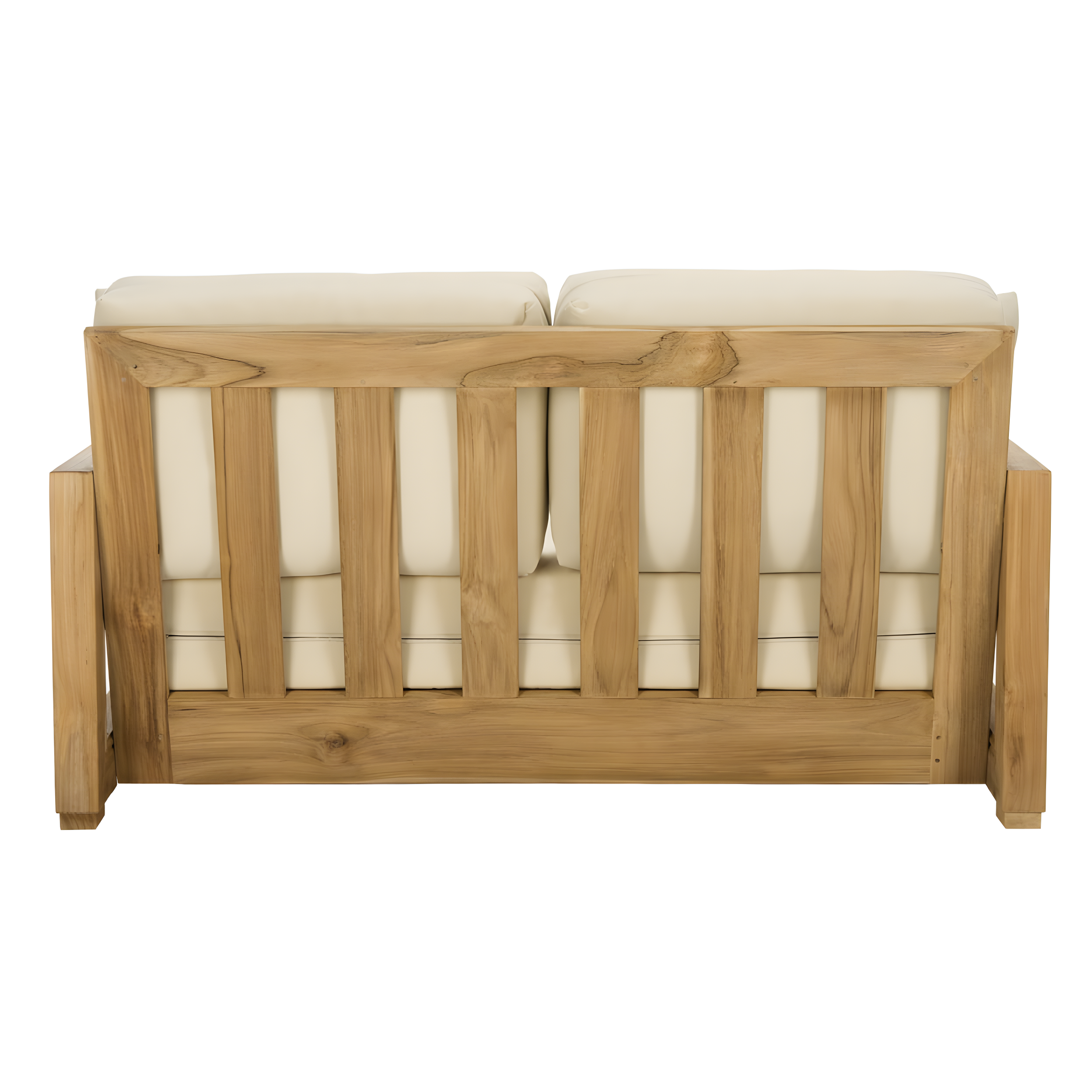 SAFAVIEH OUTDOOR COUTURE Montford 2-Seat Bench Natural Teak / Beige