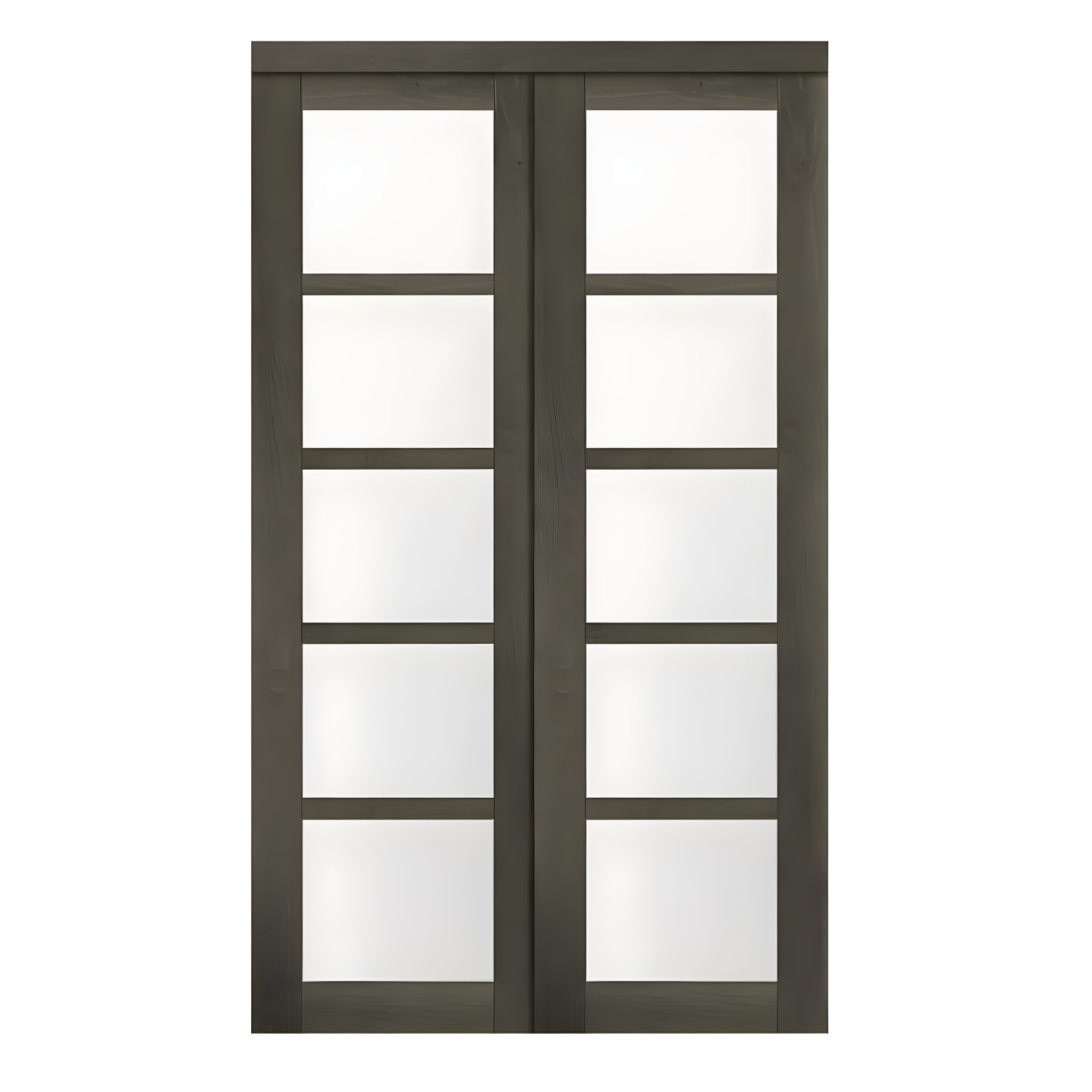Baldarassario 80'' Solid + Manufactured Wood Glass Low-Gloss Sliding Closet Doors