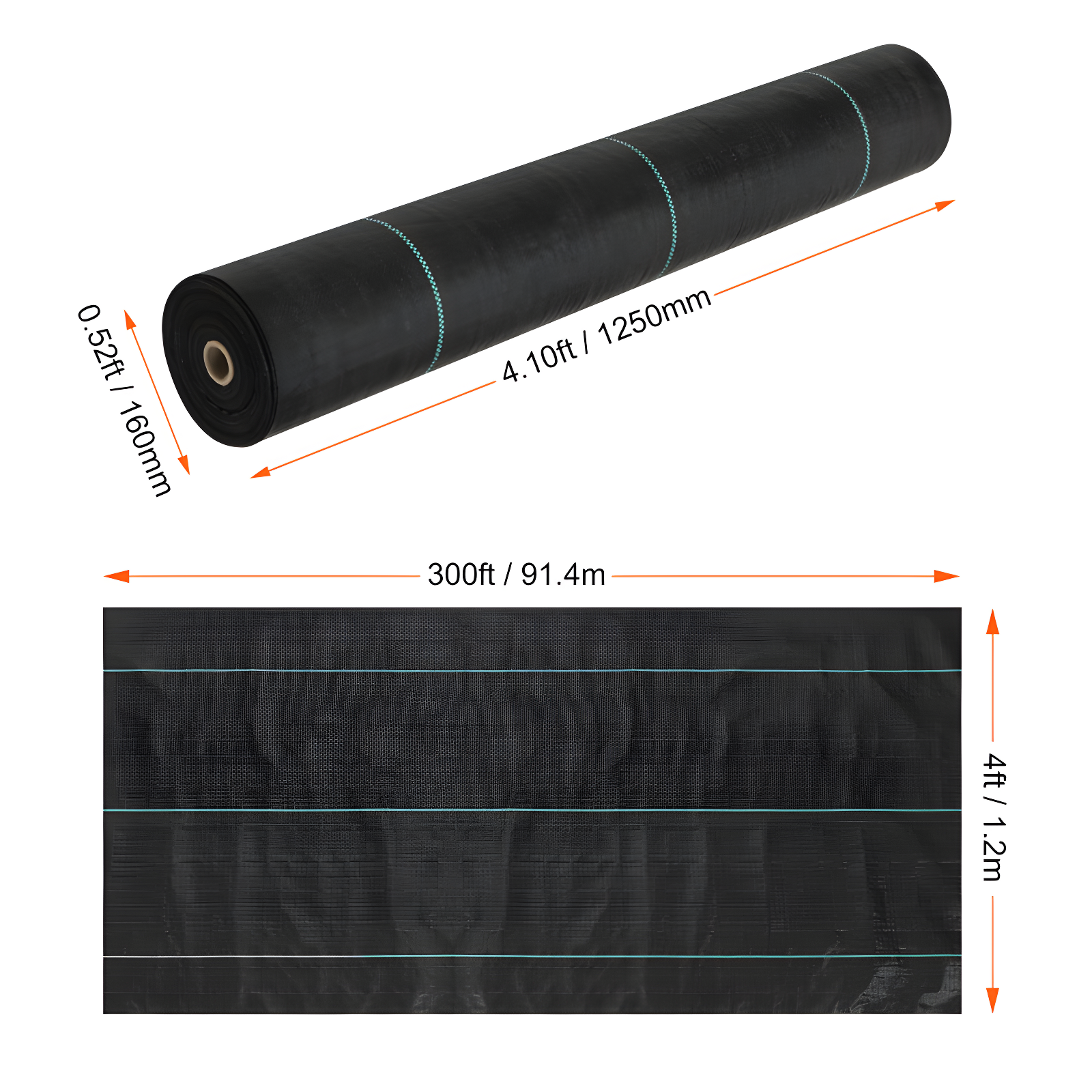 VEVOR VEVOR Landscape Fabric Garden Weed Barrier Driveway Fabric
