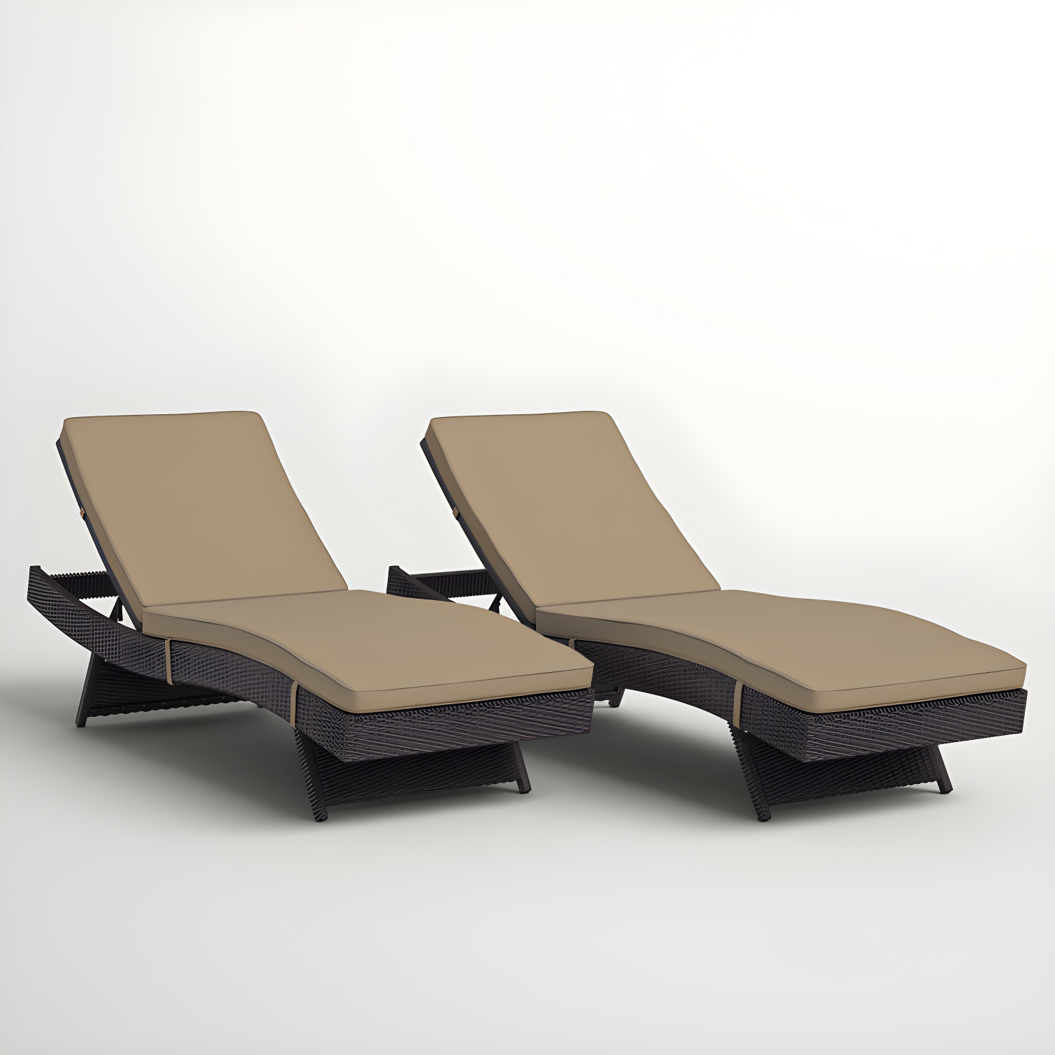 Modway Convene Outdoor Patio ChaiseSet of 2 in Espresso Mocha