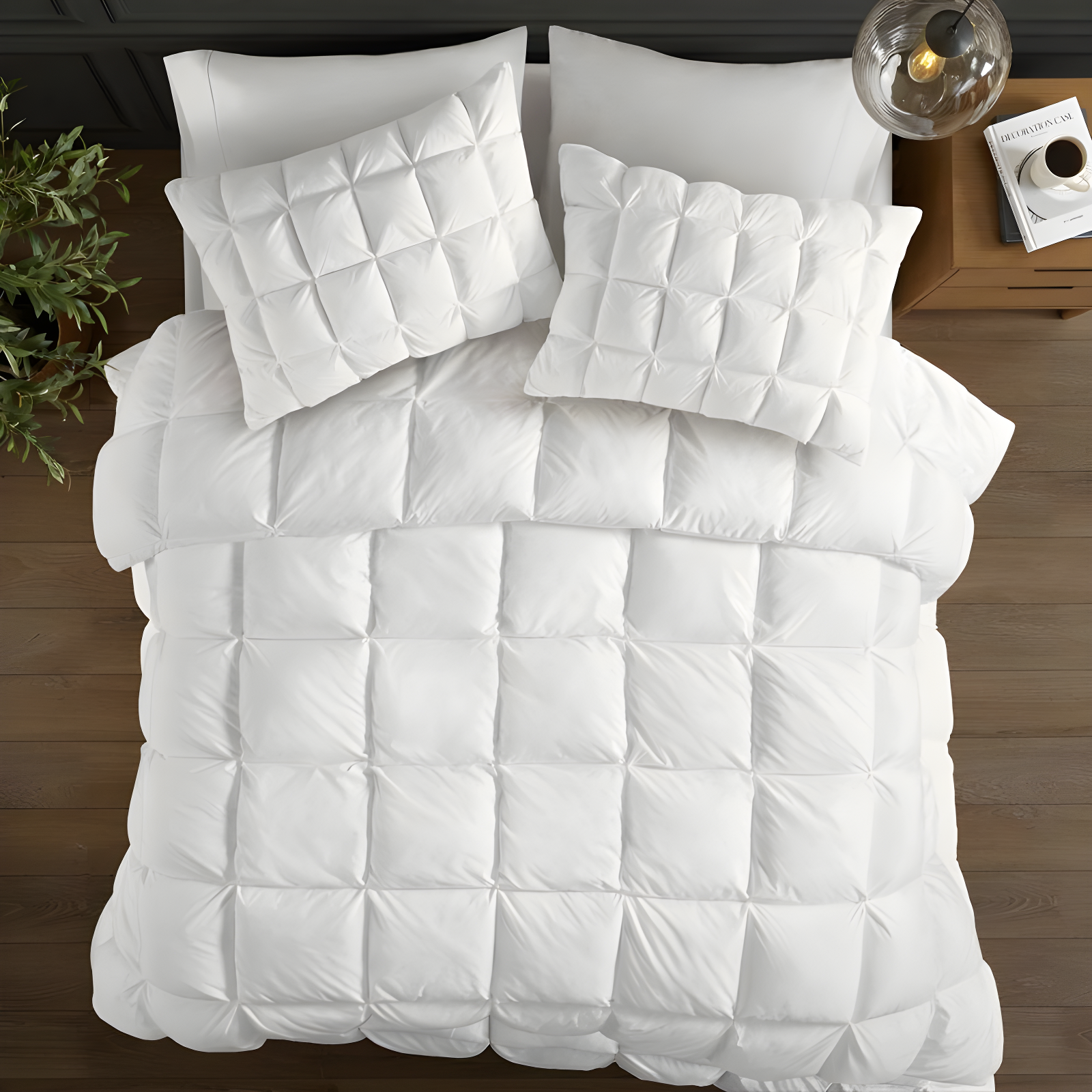 Full/Queen Stay Puffed Overfilled Down Alternative Comforter White - Madison Park