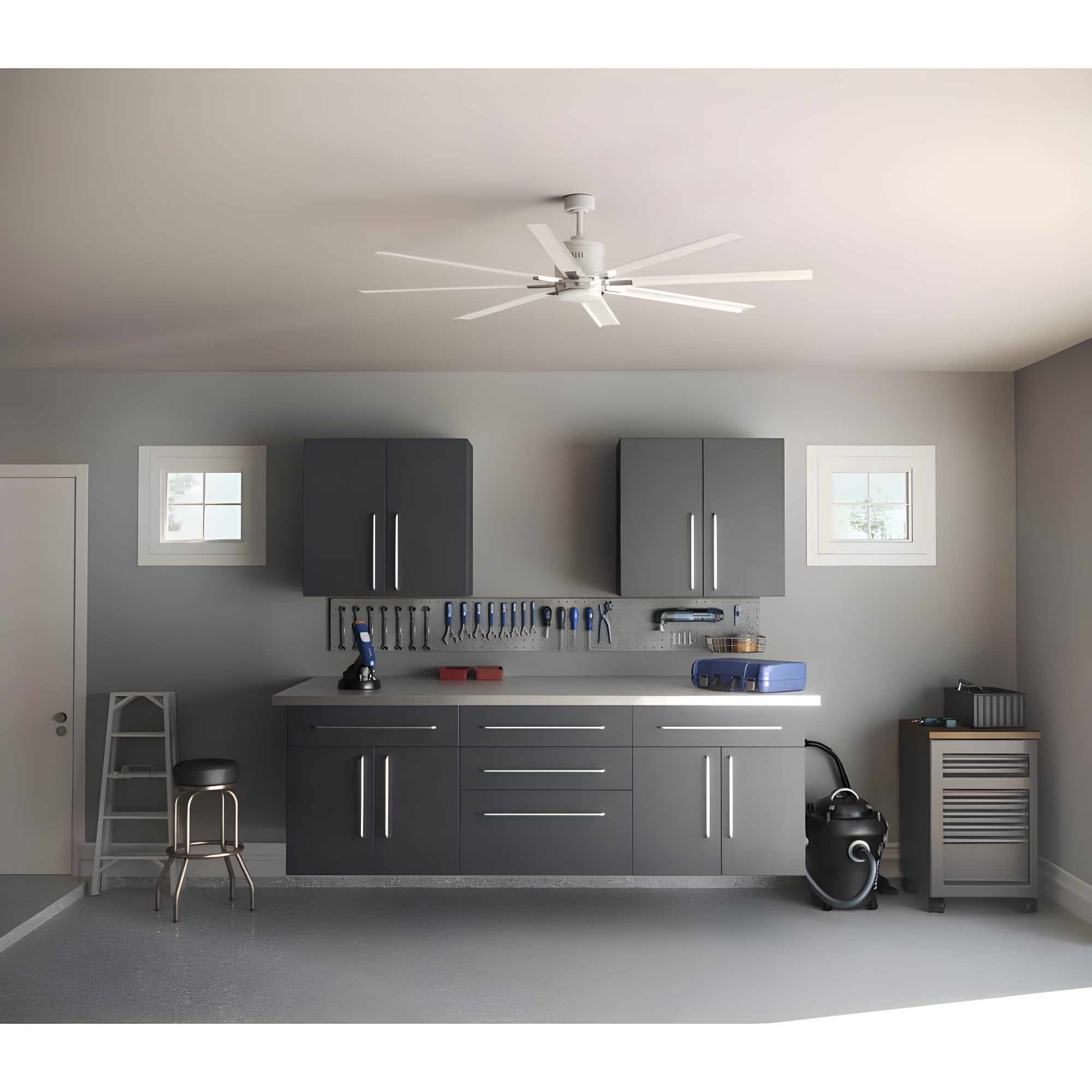 P2550-3030K-Progress Lighting-Vast - Wide - Ceiling Fan - 1 Light - Handheld Remote - Damp Rated in Urban Industrial style - 72 Inches wide by 16.75