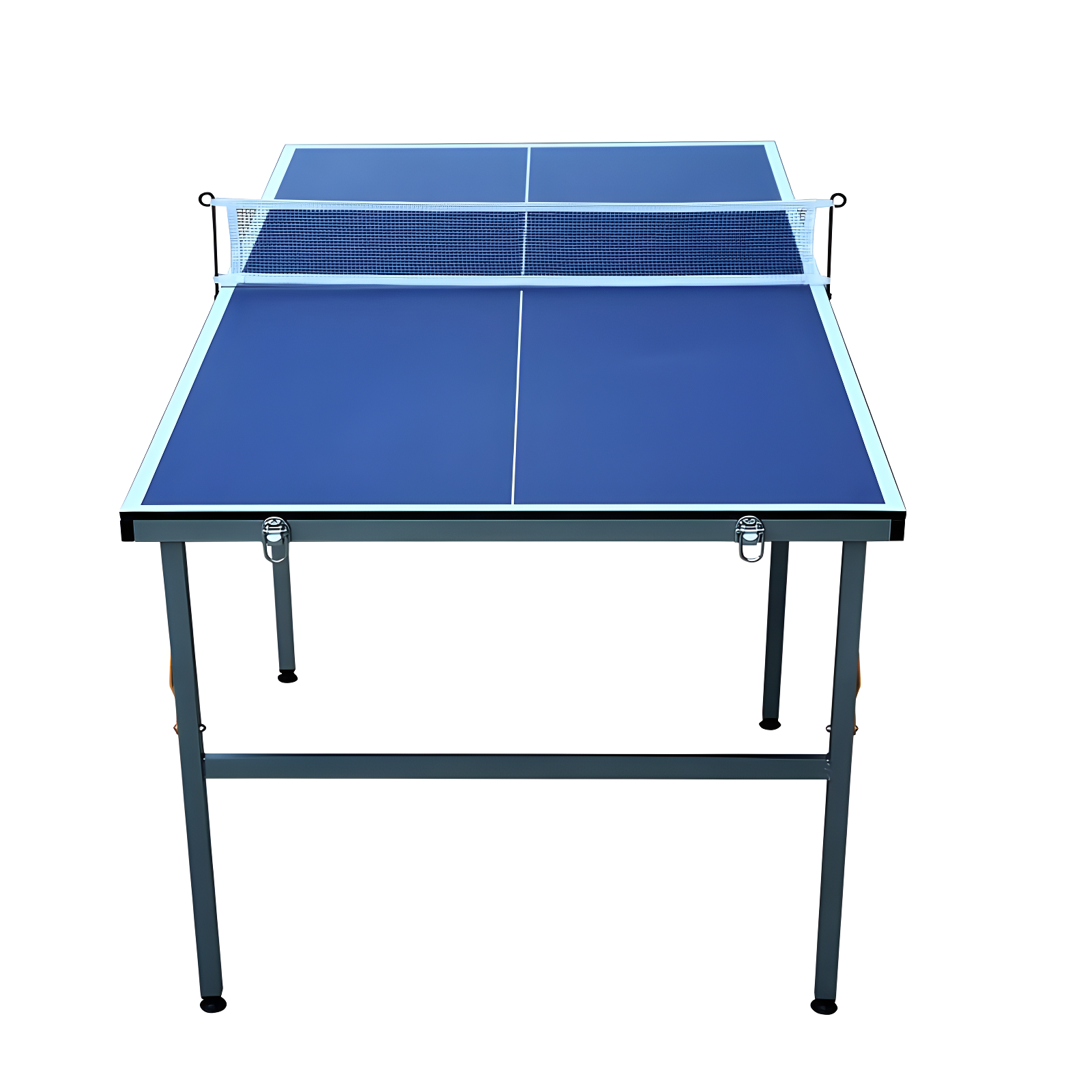 6FT Mid-Size Table Tennis Table, Foldable & Portable Ping Pong Table Set with Net, 2 Table Tennis Paddles and 3 Balls, Easy Assembly A