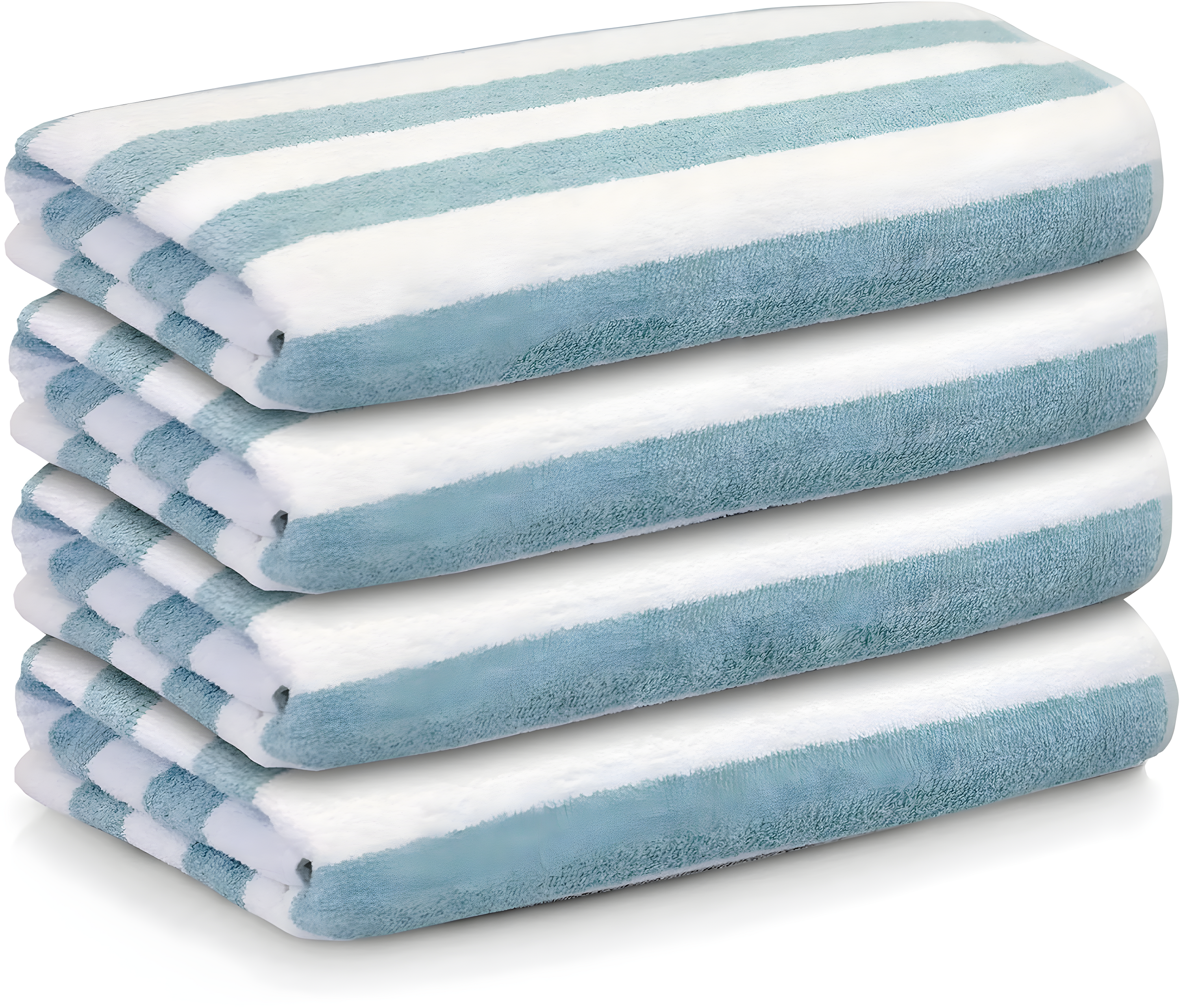 Fibertone 4-Piece Cabana Beach Towel Set, Seafoam (70x30)