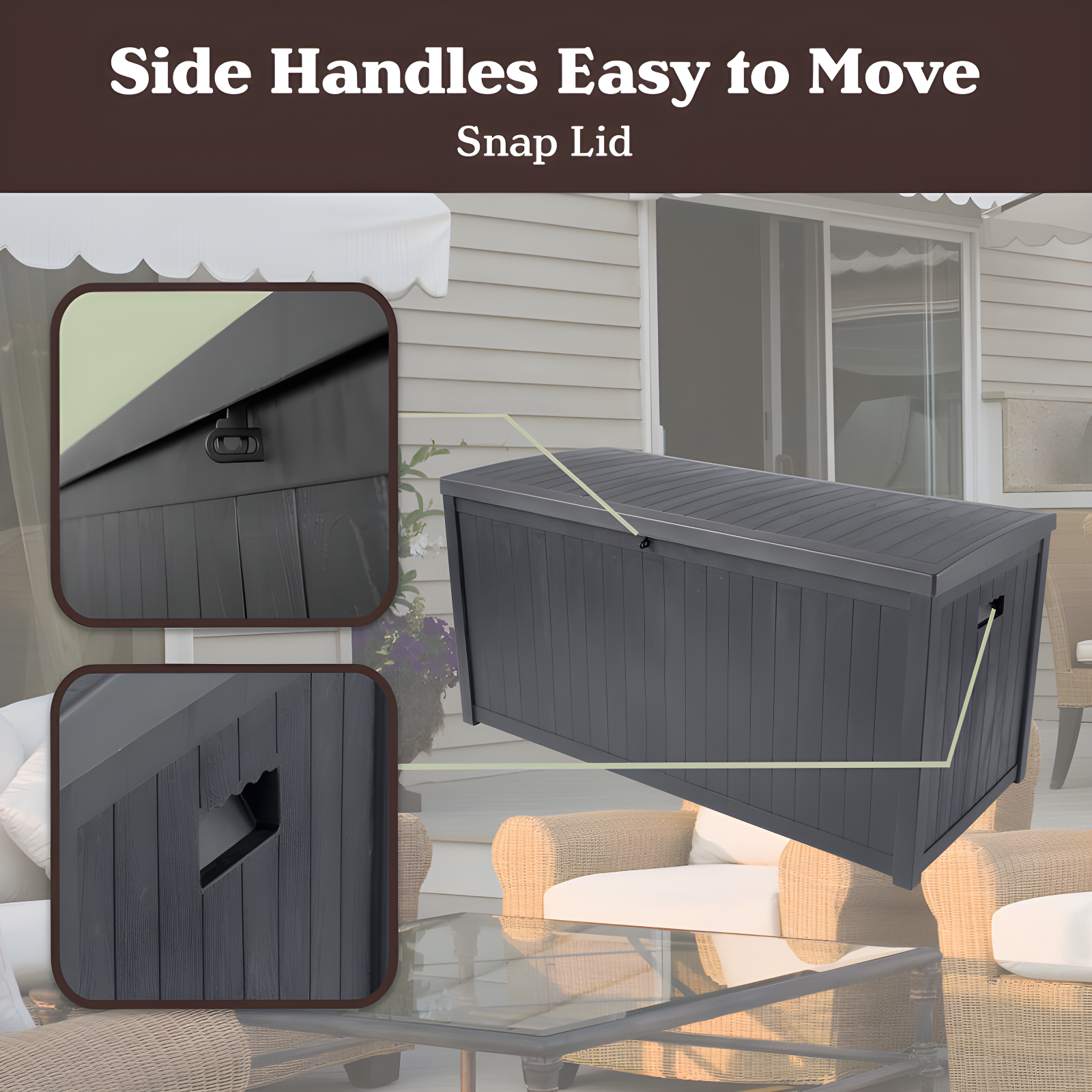 Outdoor Storage Box - 113 Gallon Lockable Deck Box for Pool Accessories, Patio Furniture Cushions, or Package Delivery for Outside by Pure Garden