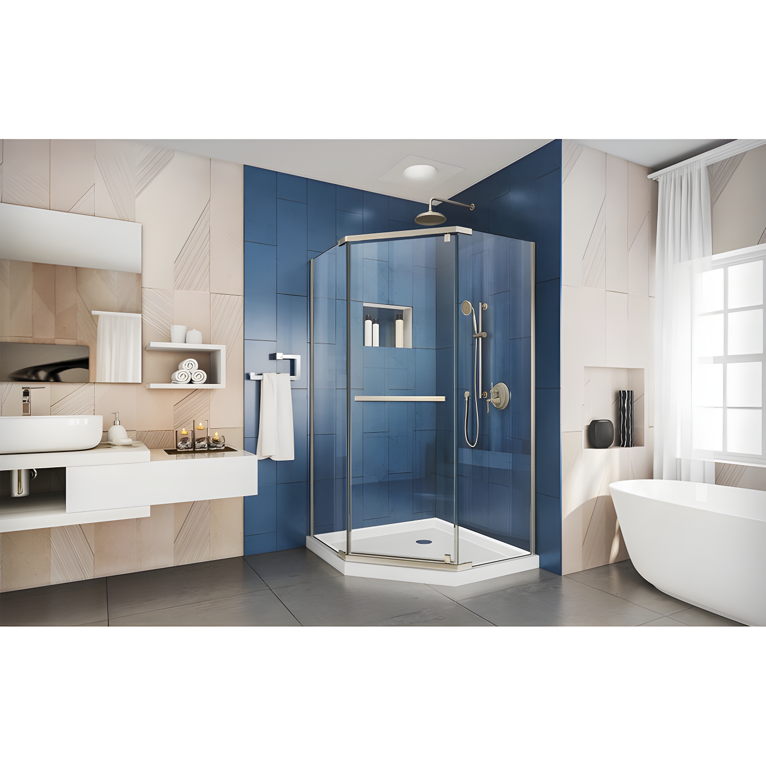 DreamLine Prism 40" x 74.75" Neo-Angle Pivot Shower Enclosure