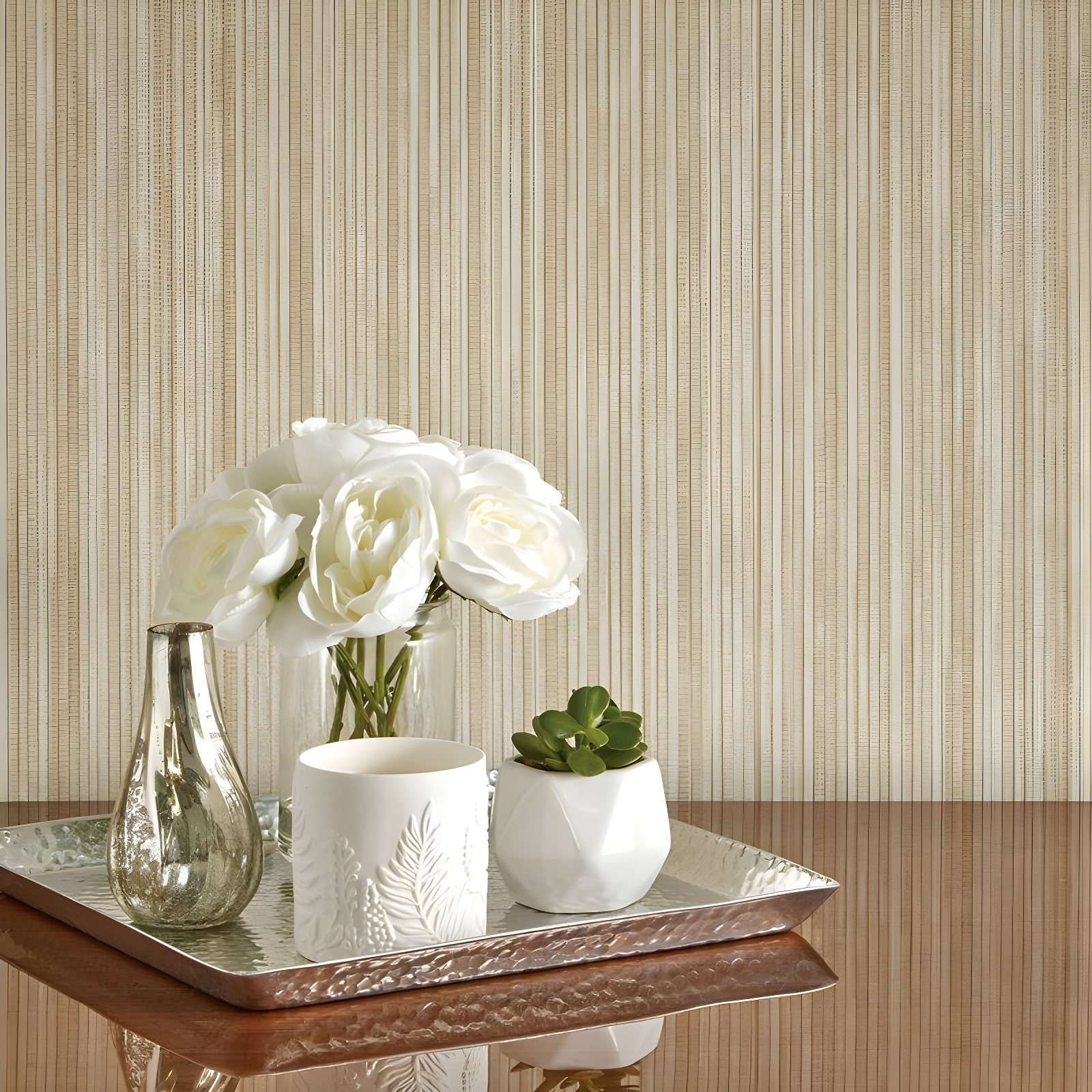 Tempaper & Co.® Faux Grasscloth Removable Peel and Stick Wallpaper, Textured Sand, 28 sq. ft.: Vinyl, Self-Adhesive, Beige