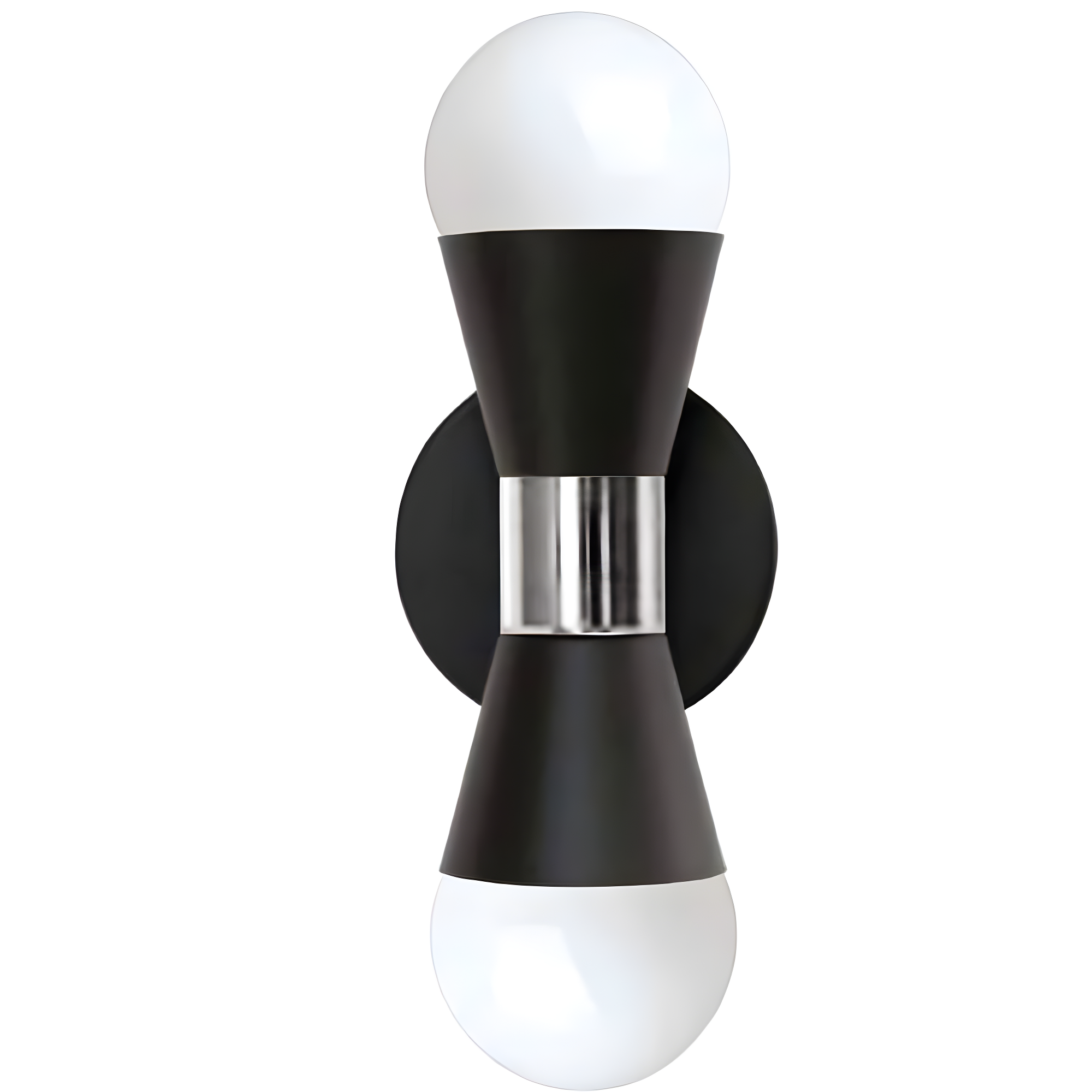 Dainolite - Fortuna - 2 Light Wall Sconce-Matte Black Finish-Polished Chrome