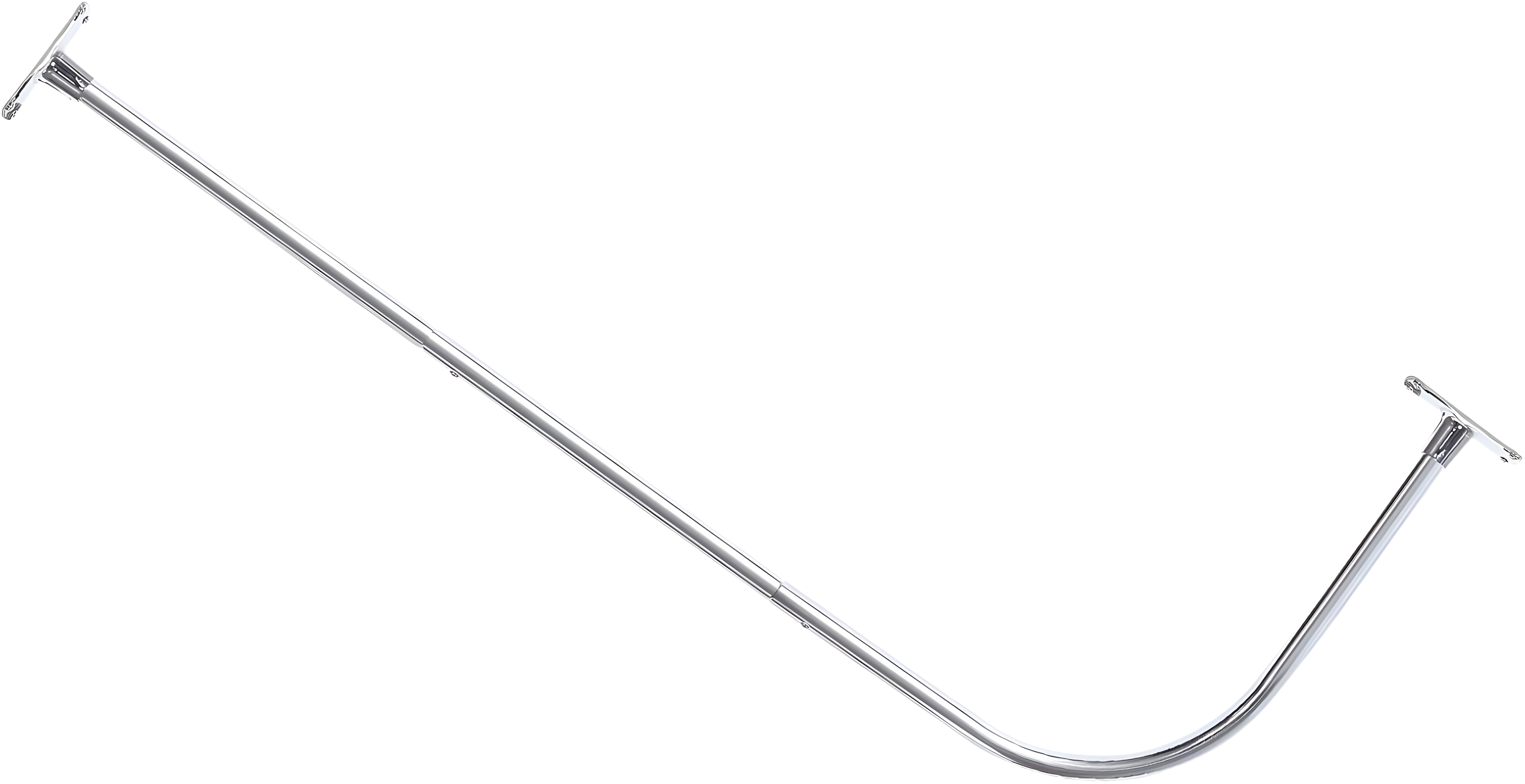 PrettyHome L Shapaed Bathroom Bathtub Corner Shower Curtain Rod Large Space 28"x68",Chrome Finished