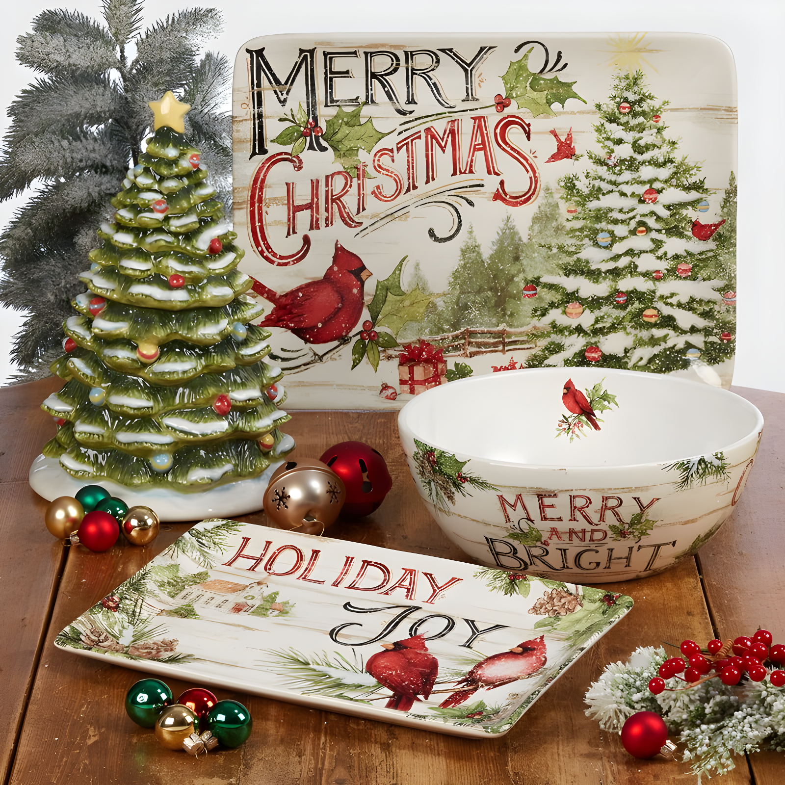 Certified International Certified International Evergreen Christmas Rectangular Platter