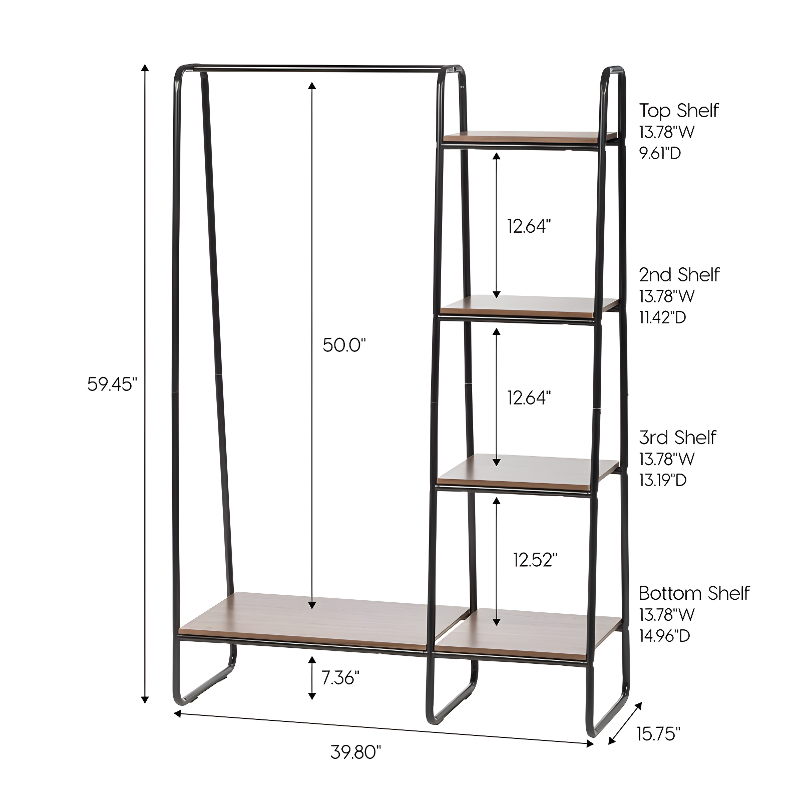 39.8'' Manufactured Wood Clothing Rack