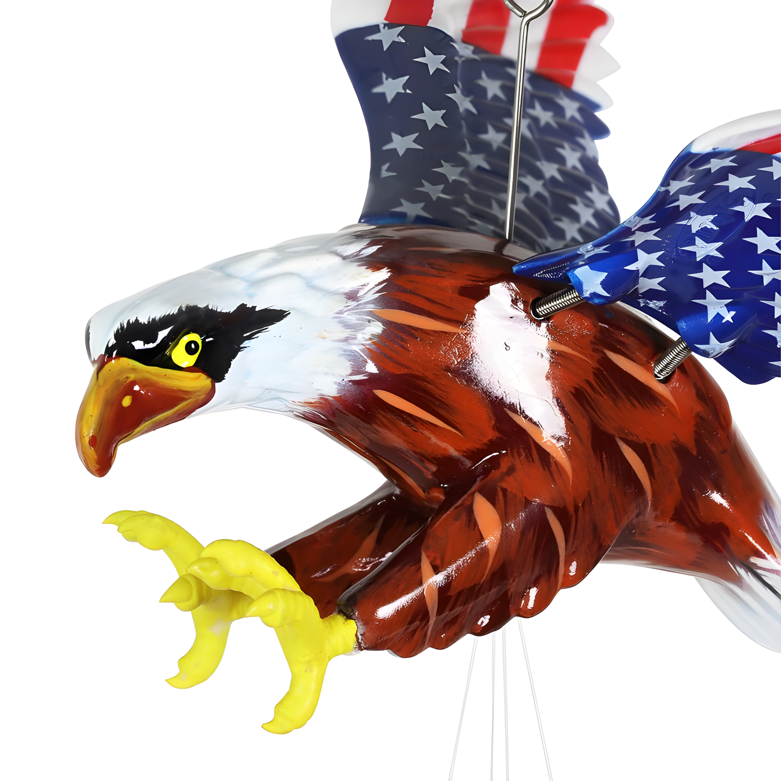 Exhart Exhart WindyWing Patriotic Eagle Wind Chime with American Flag Wings, 8 by 18 Inches