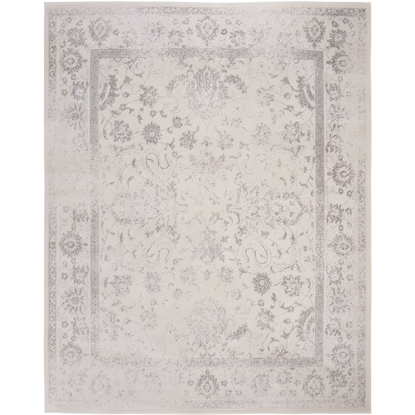 Adirondack ADR109 Machine Made Indoor Area Rug - Ivory/Silver - 6'x9' - Safavieh