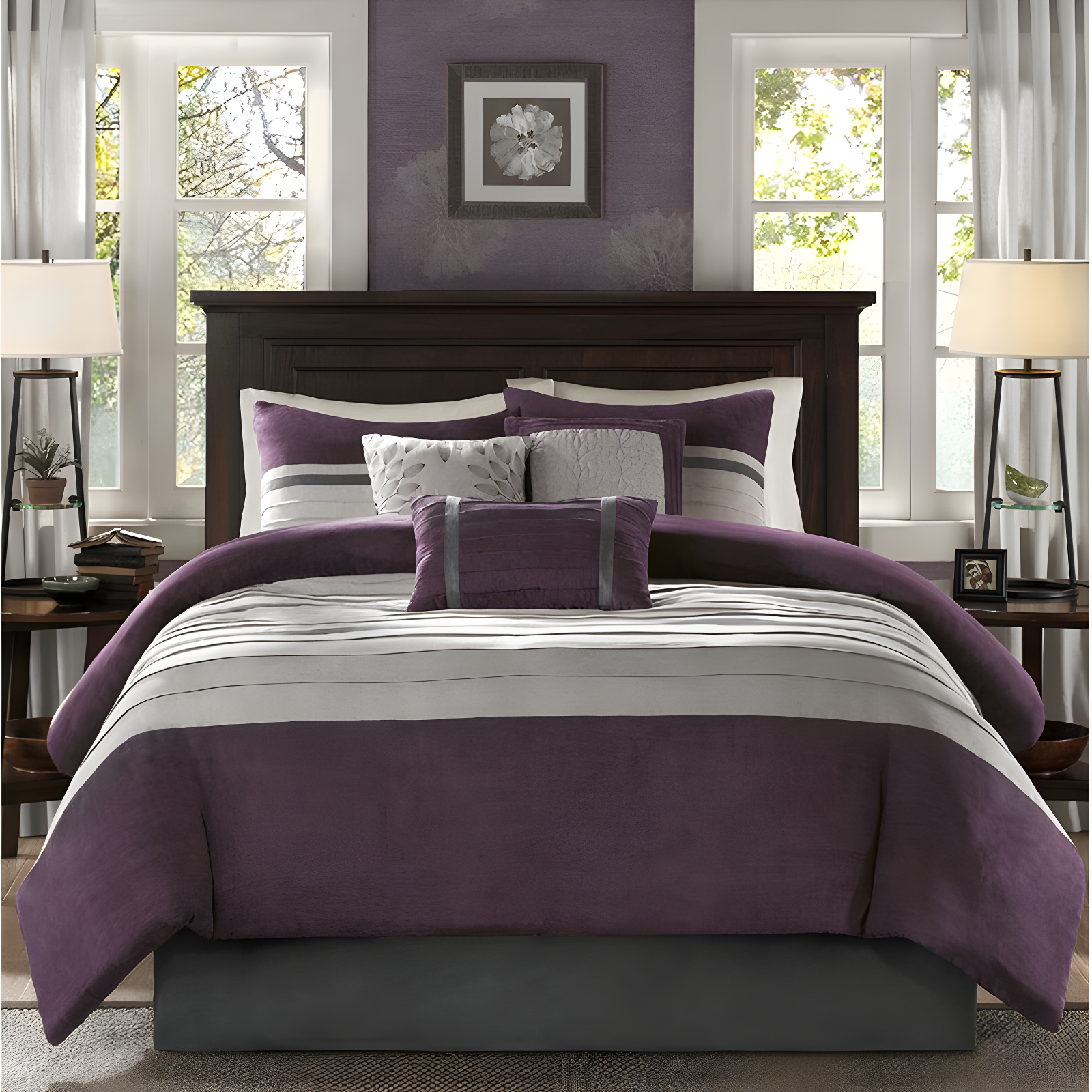 Palmer 7 PC Pieced Faux Suede Comforter Set