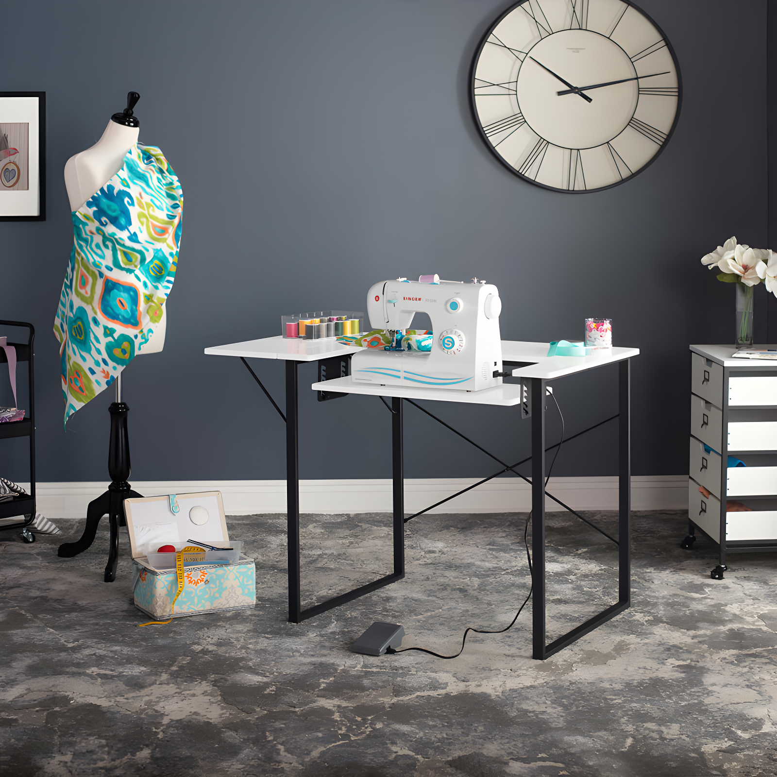 41'' x 23'' Sewing Table with Sewing Machine Platform