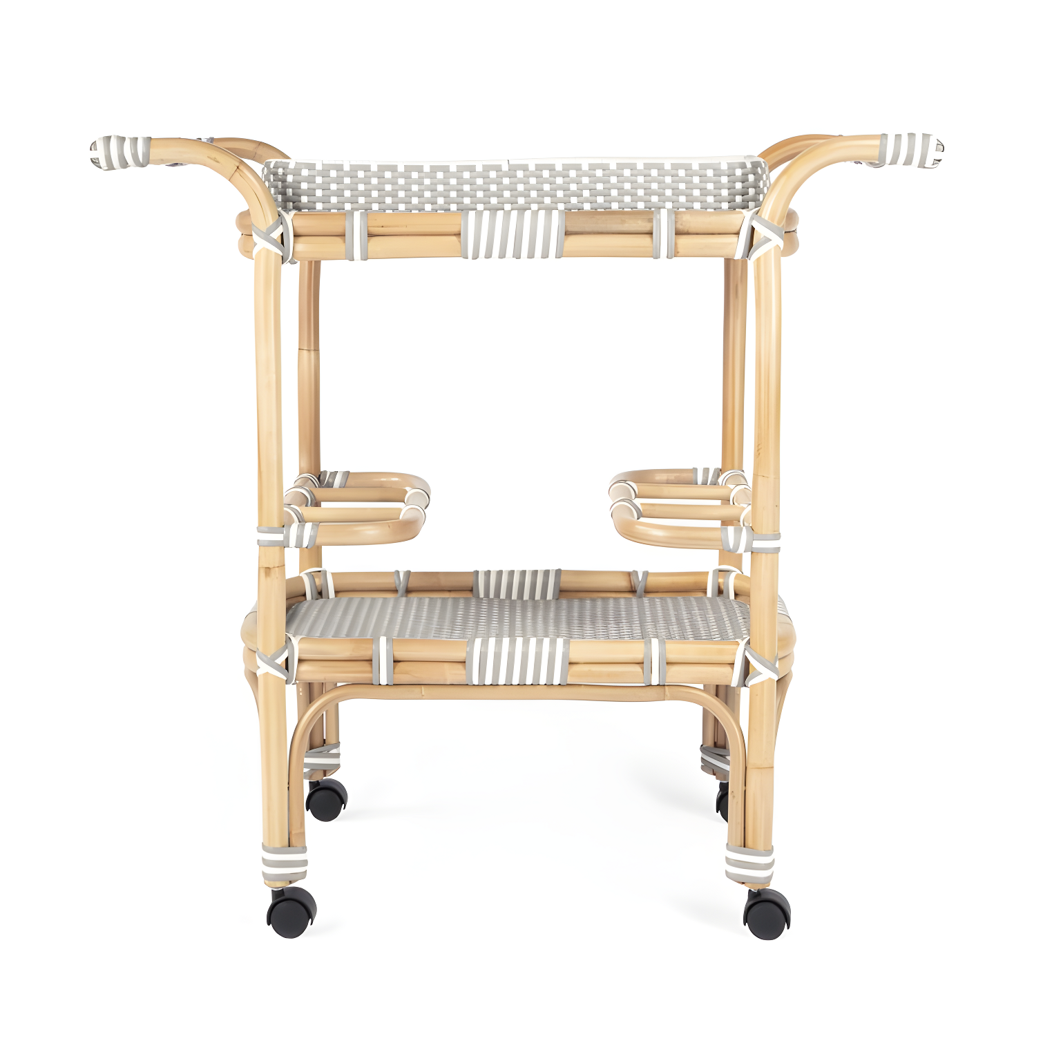 Butler Selena Grey & White Rattan Bar Cart