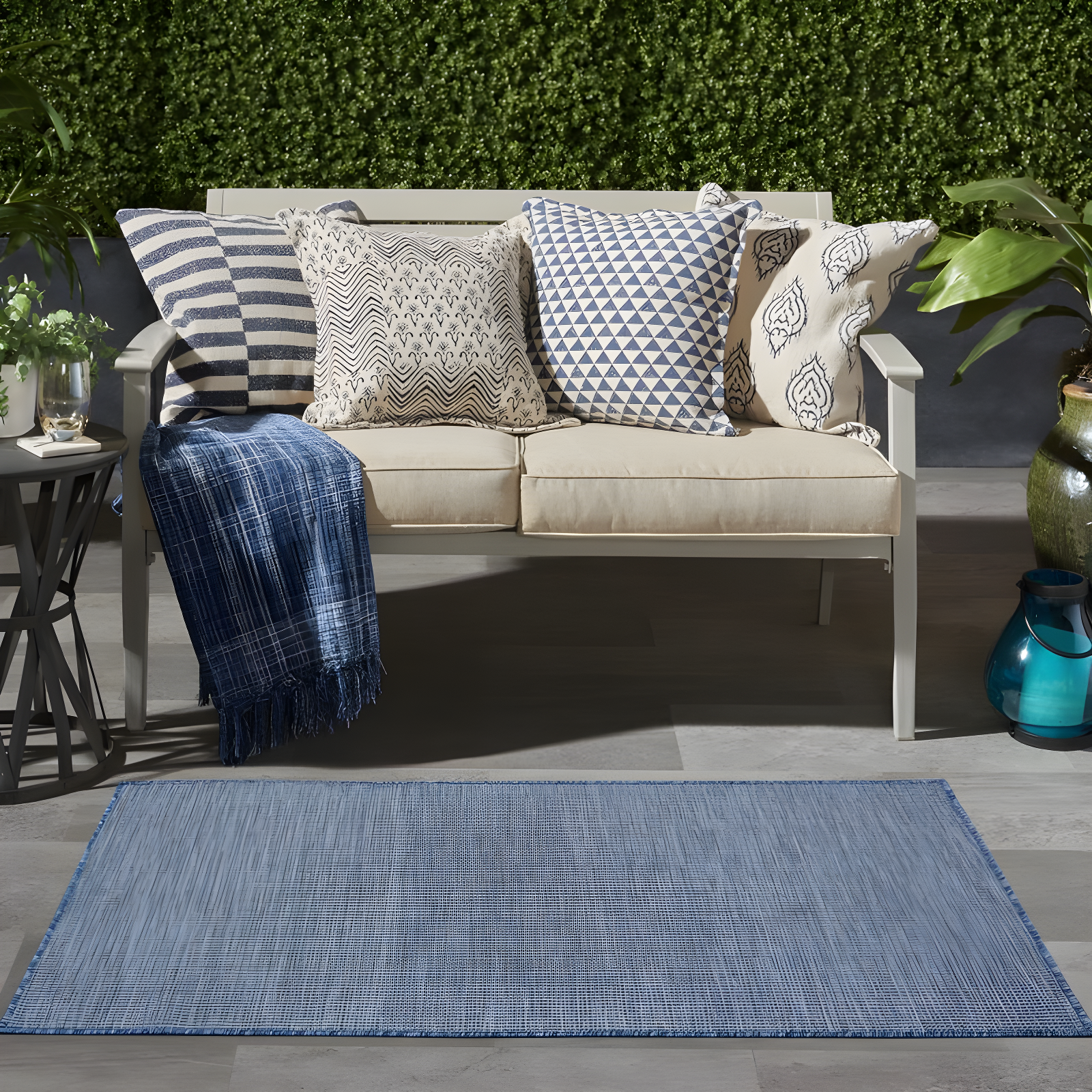 Nourison Positano POS01 Indoor/outdoor Area Rug - Navy Blue 3' x 5'