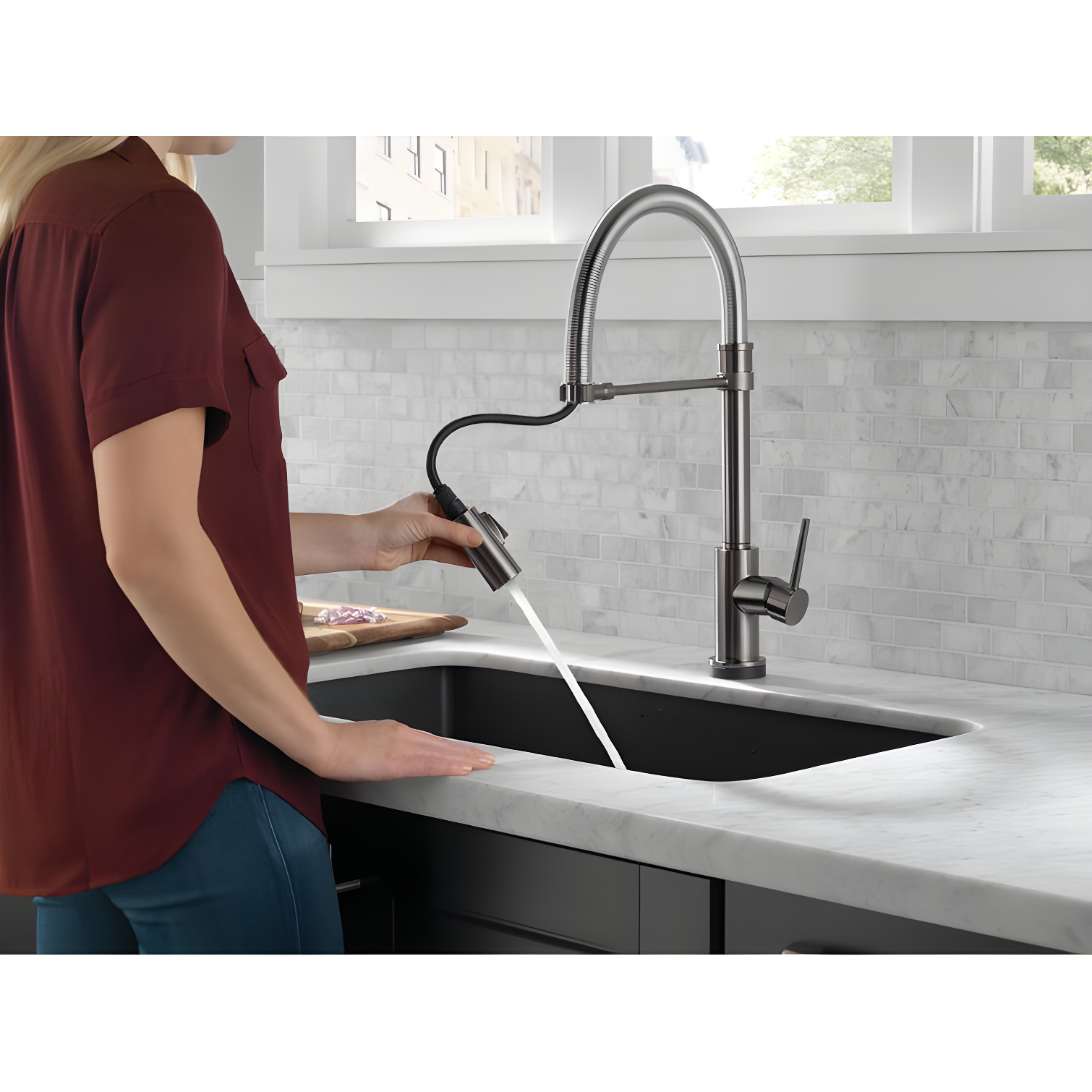 Trinsic Pro Pull Down Touch Single Handle Kitchen Faucet with Accessories