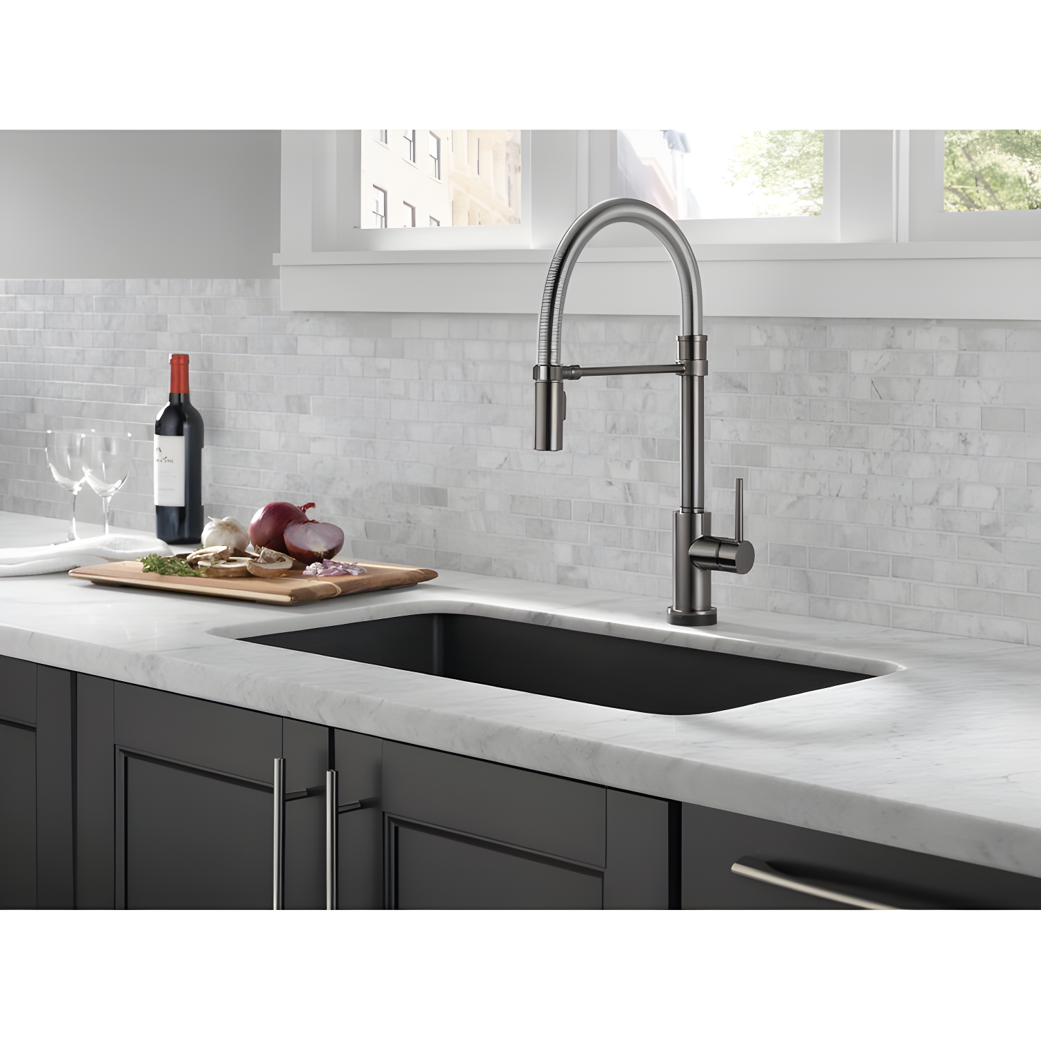 Trinsic Pro Pull Down Touch Single Handle Kitchen Faucet with Accessories