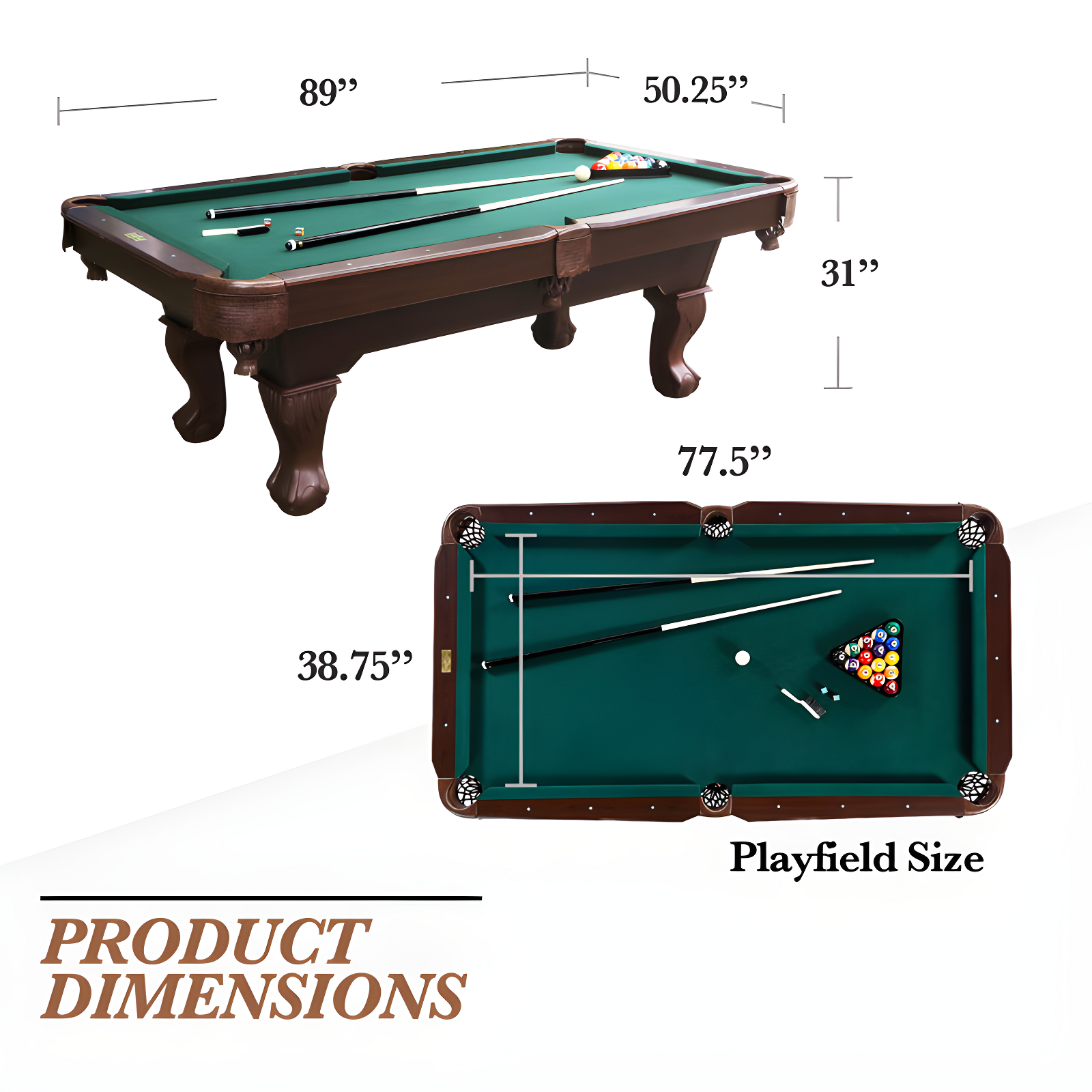 Barrington Billiards Company Barrington Springdale 7.5' Pool Table with Playing Accessories