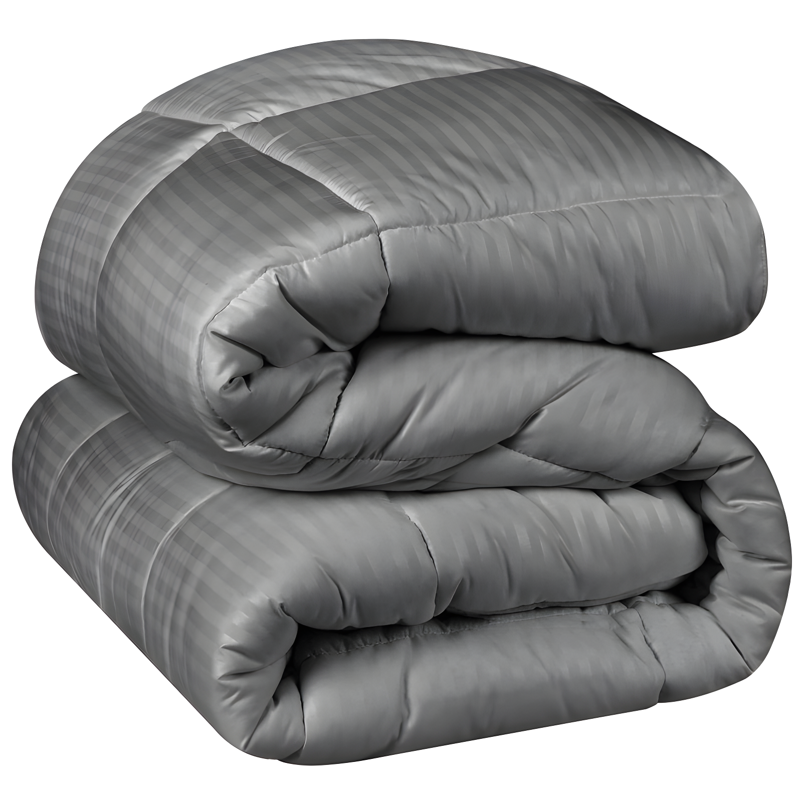 Superior Striped Reversible Box-Quilt Brushed Microfiber Medium Weight Down Alternative Comforter