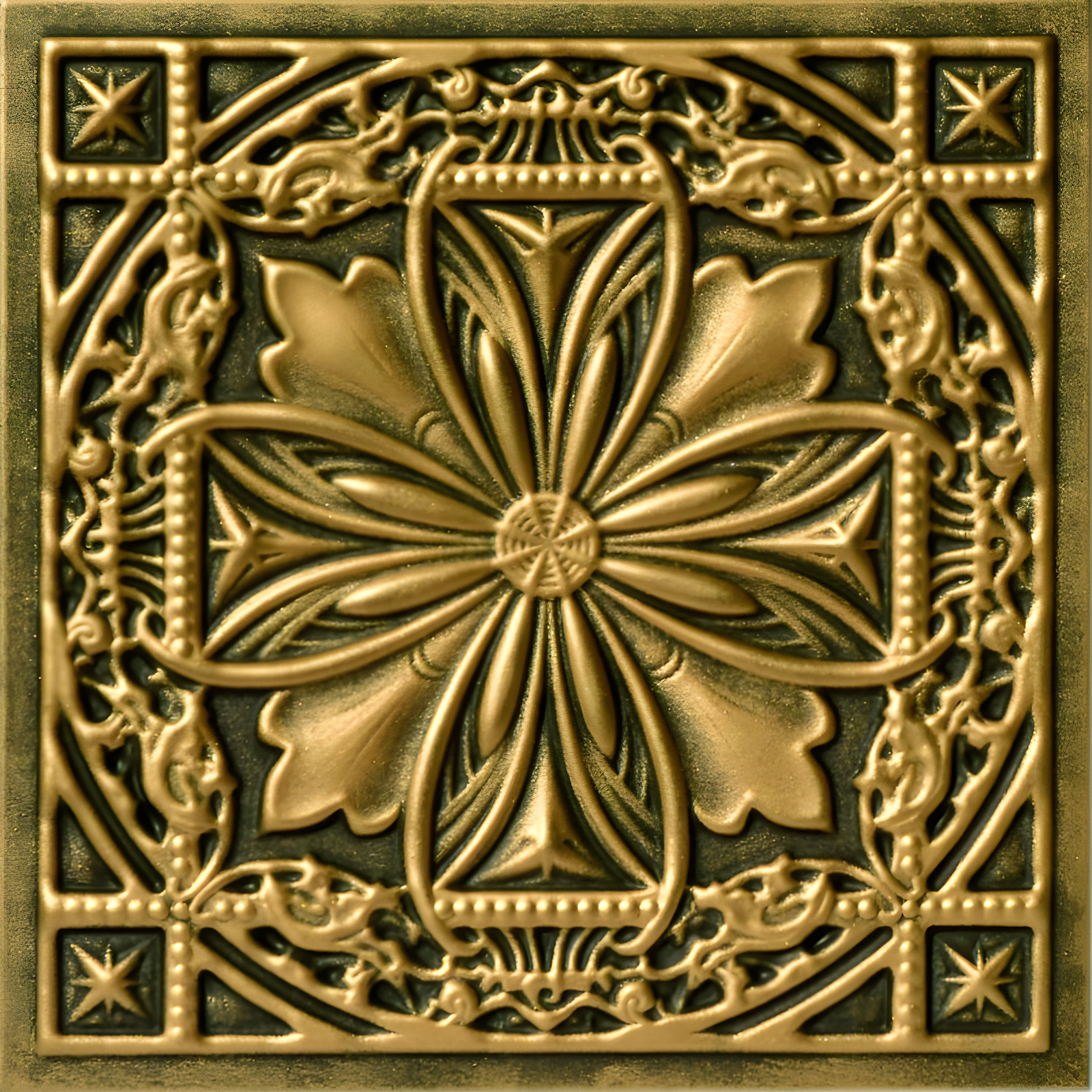 Lucas's Shield 19.63'' L x 19.63'' W Textured Polystyrene Glue Up Ceiling Tile (Set of 96)