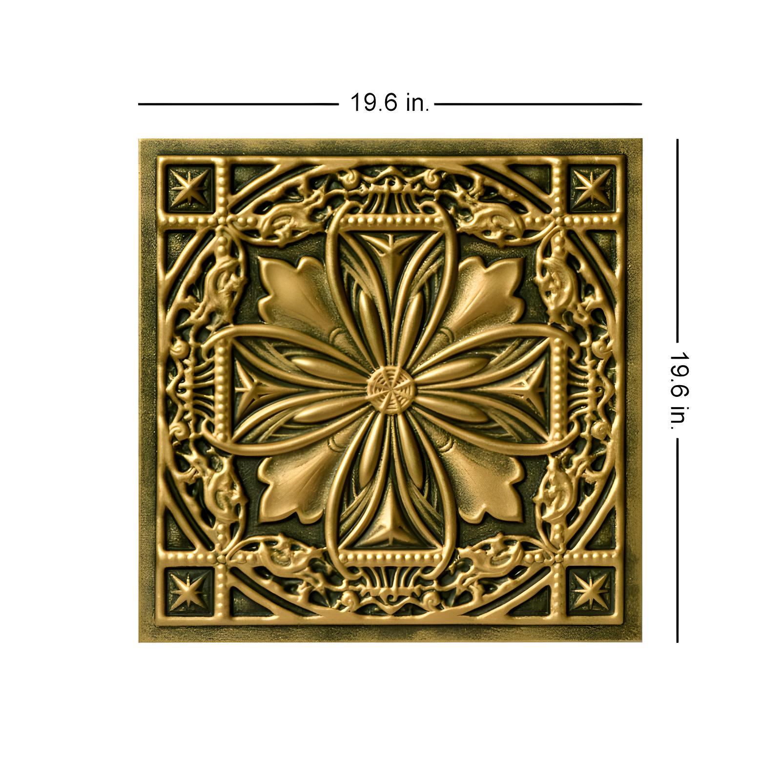 Lucas's Shield 19.63'' L x 19.63'' W Textured Polystyrene Glue Up Ceiling Tile (Set of 96)