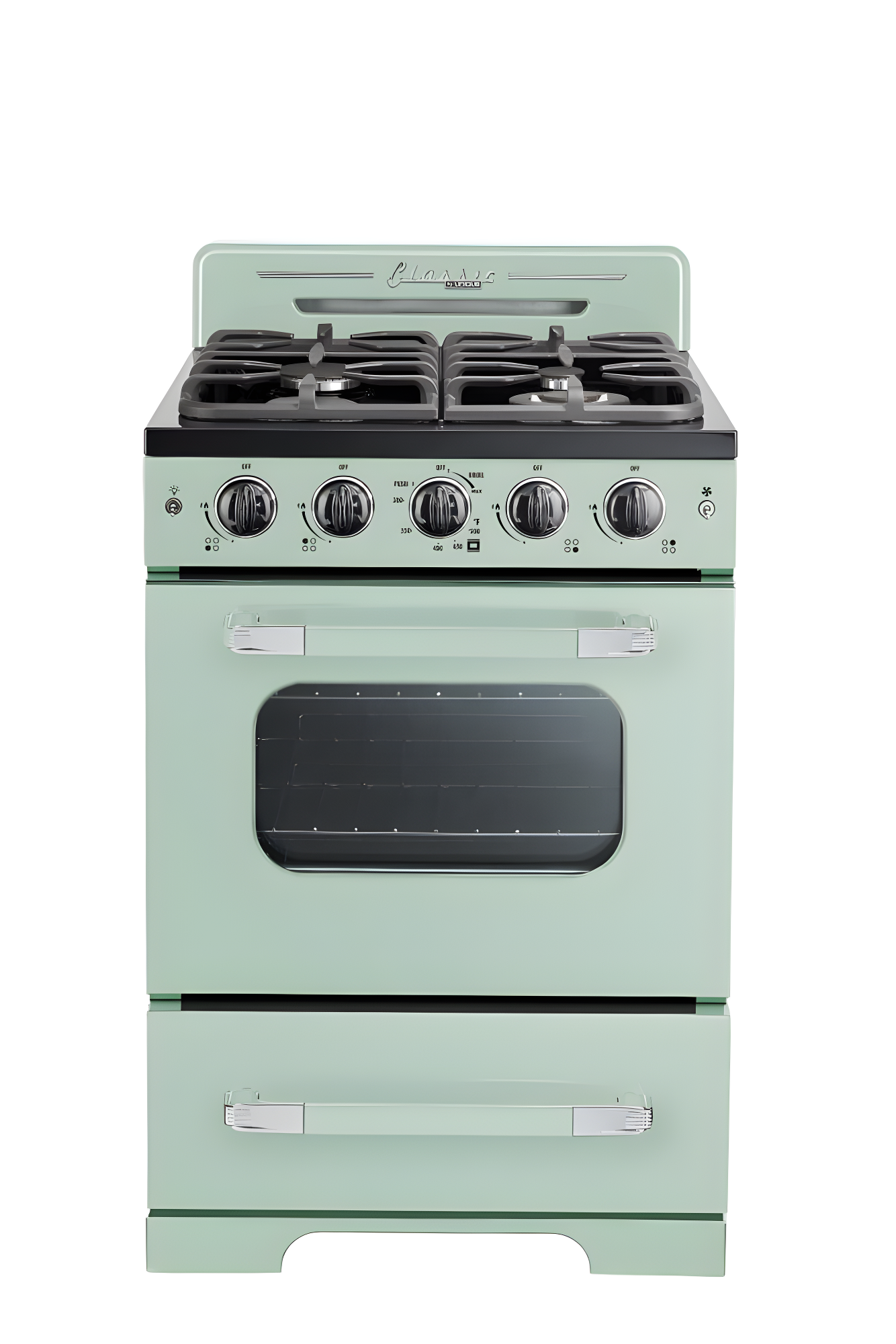 Unique Classic Retro 24" 2.9 cu/ft Freestanding Gas Range with Convection Oven and Sealed Burners