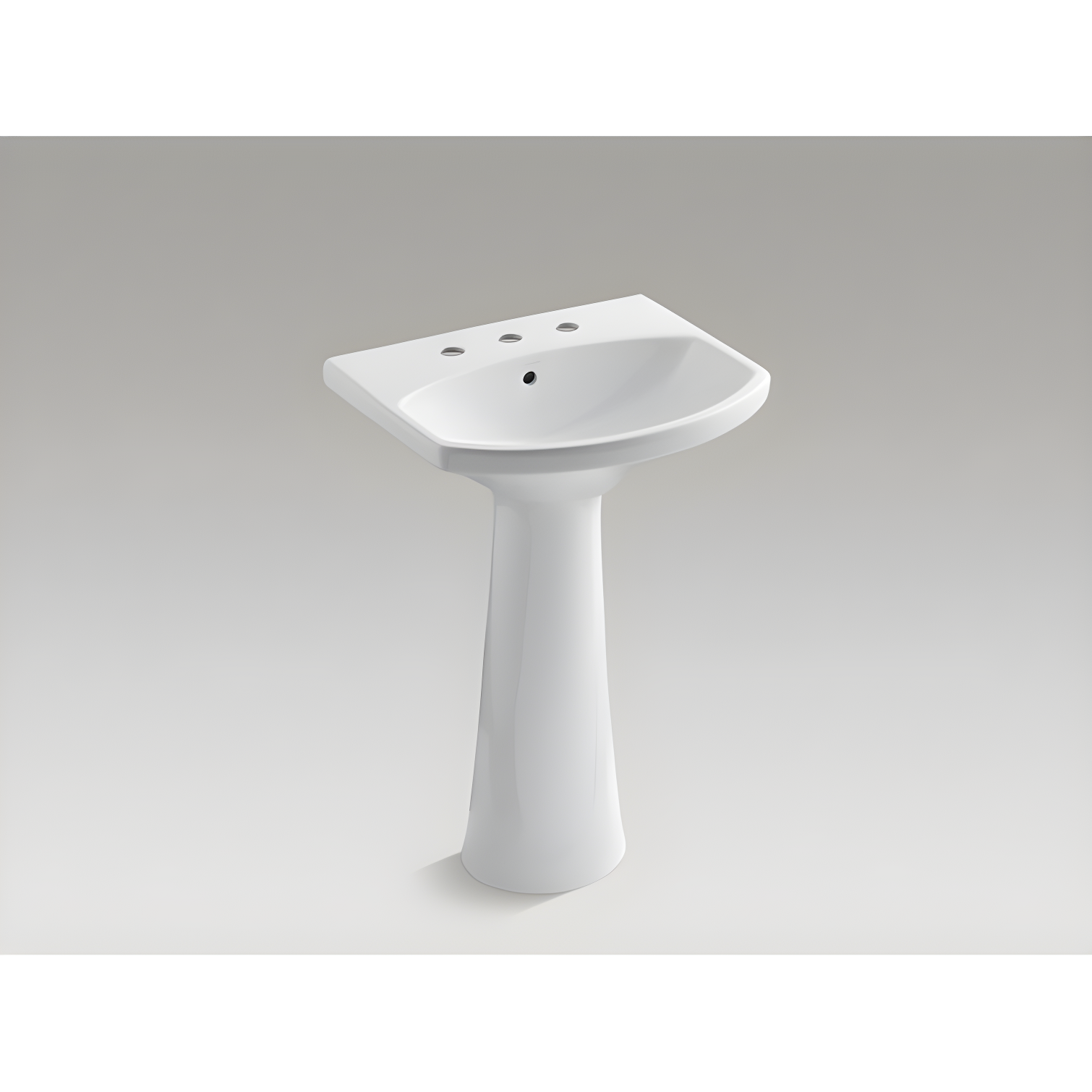 Cimarron® 26.81" Vitreous China U-Shape Pedestal Bathroom Sink with Overflow
