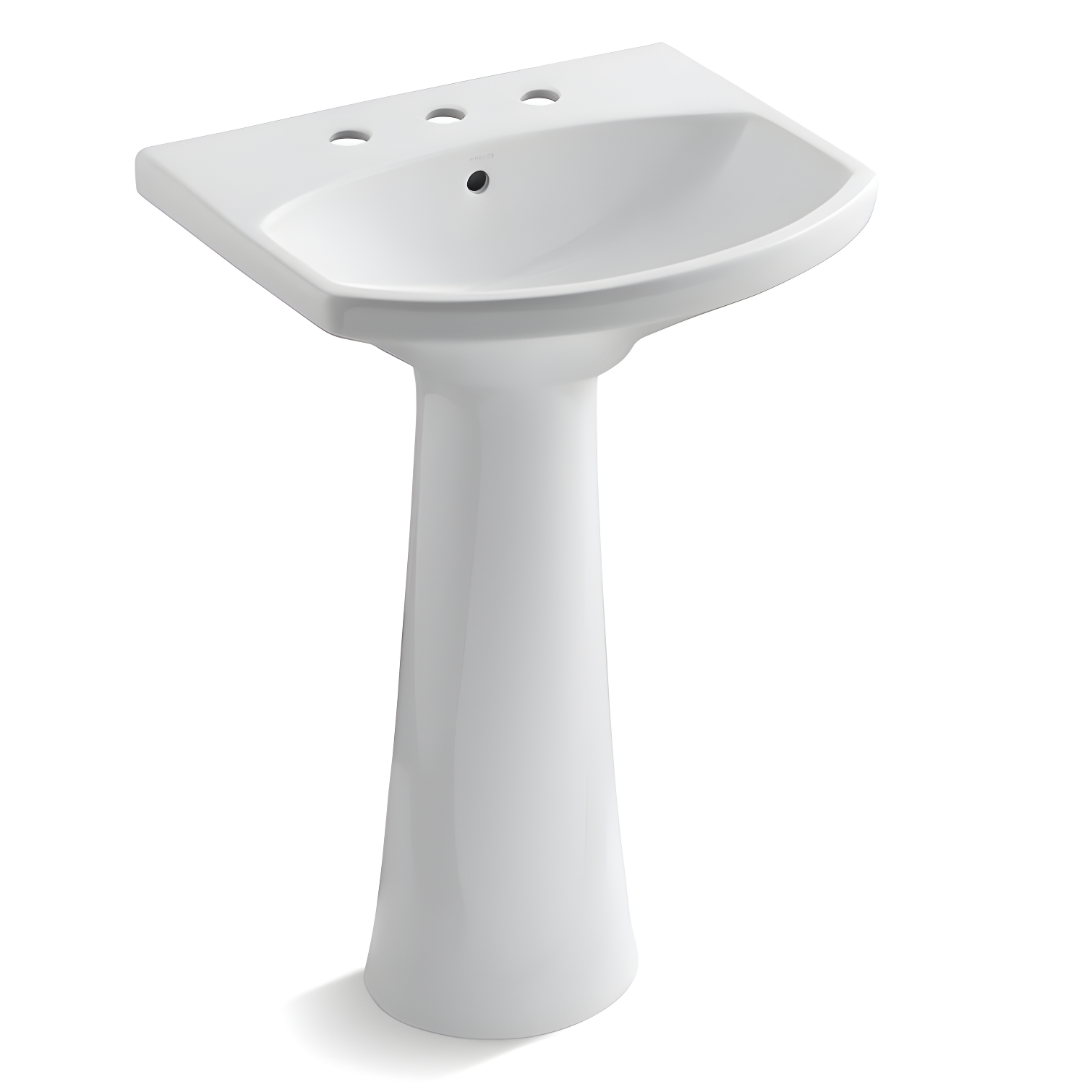 Cimarron® 26.81" Vitreous China U-Shape Pedestal Bathroom Sink with Overflow