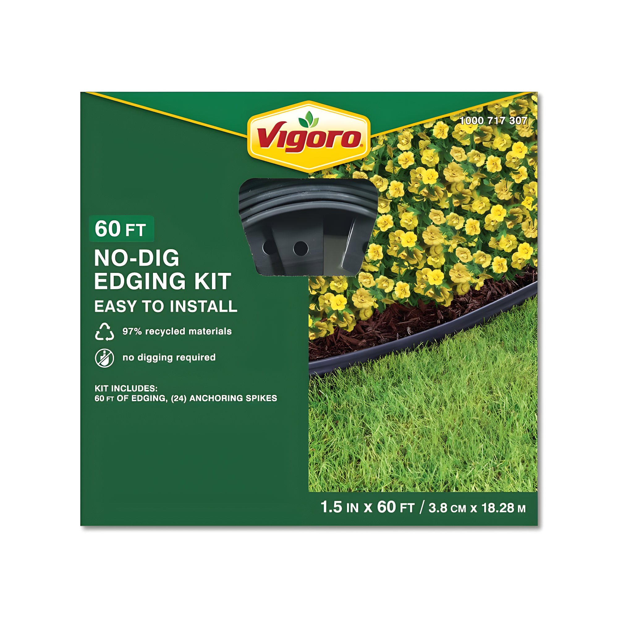 Vigoro 8” x 720" Black Nylon Garden Border Edging (18 Count)