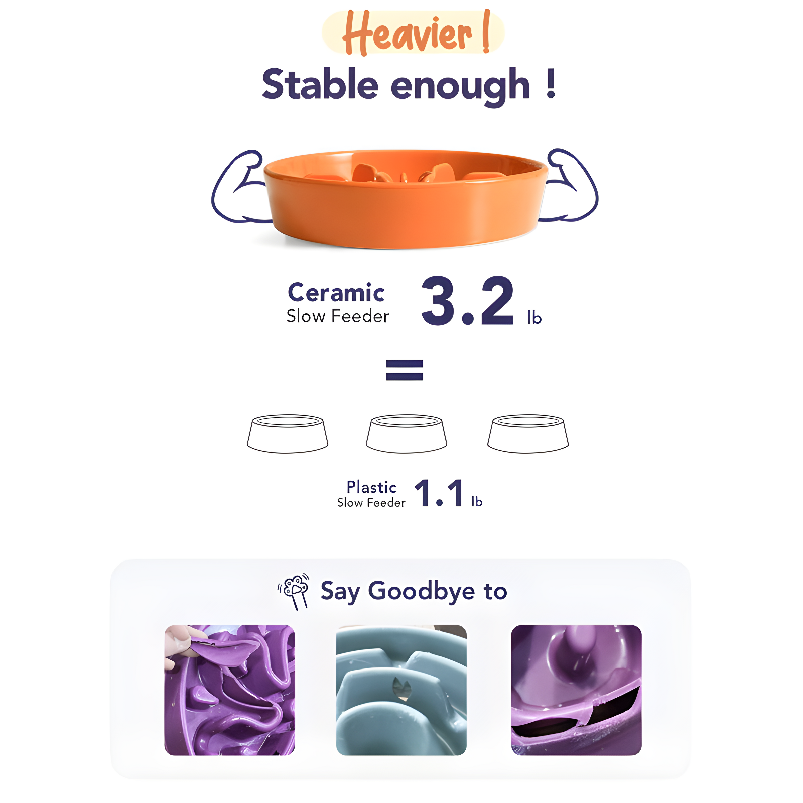 Ceramic Slow Feed Dog Bowls