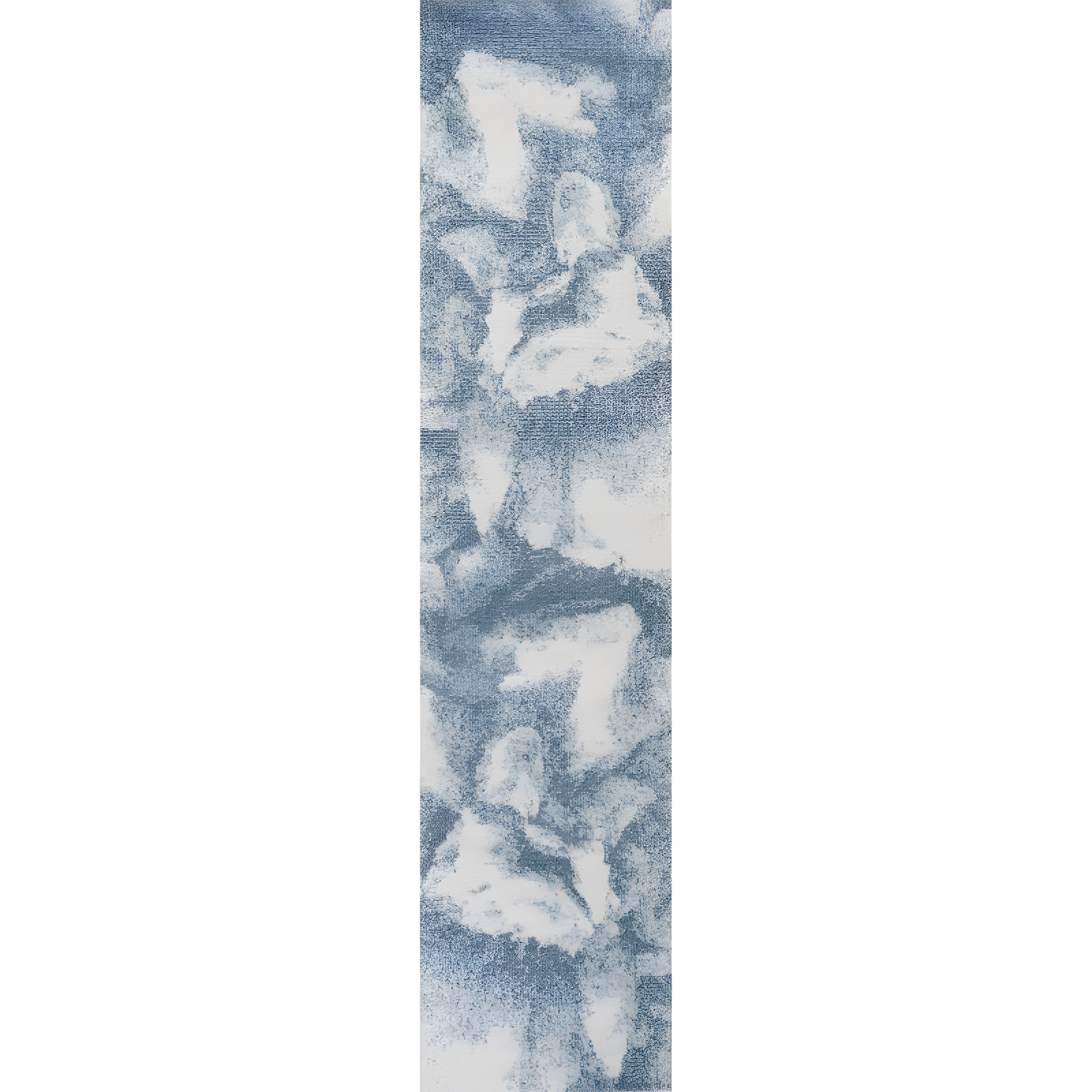 2' x 8' Petalo Abstract Two-Tone Modern Runner Rug, Blue/Cream - JONATHAN Y