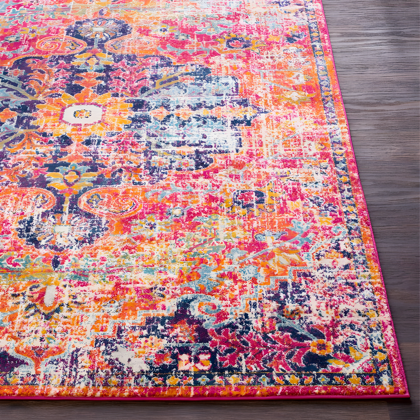 Livabliss 5'3"x7'3" Abby Traditional Rugs Teal: Medium Pile, Stain & Fade-Resistant, Indoor, Polypropylene