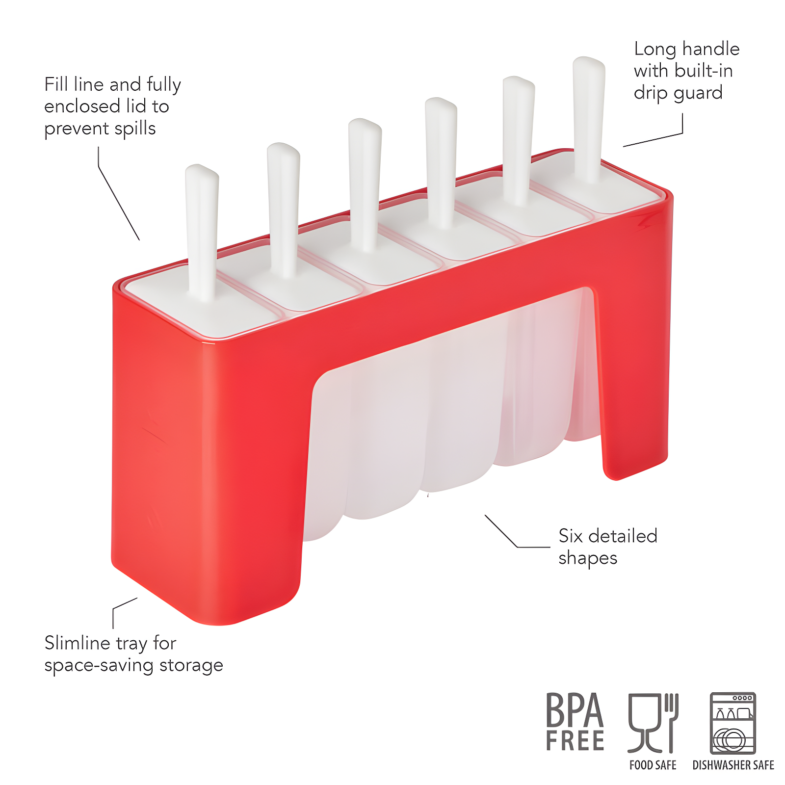 Tovolo Modern Pop Molds with Tray (Set of 6) (Set of 6)