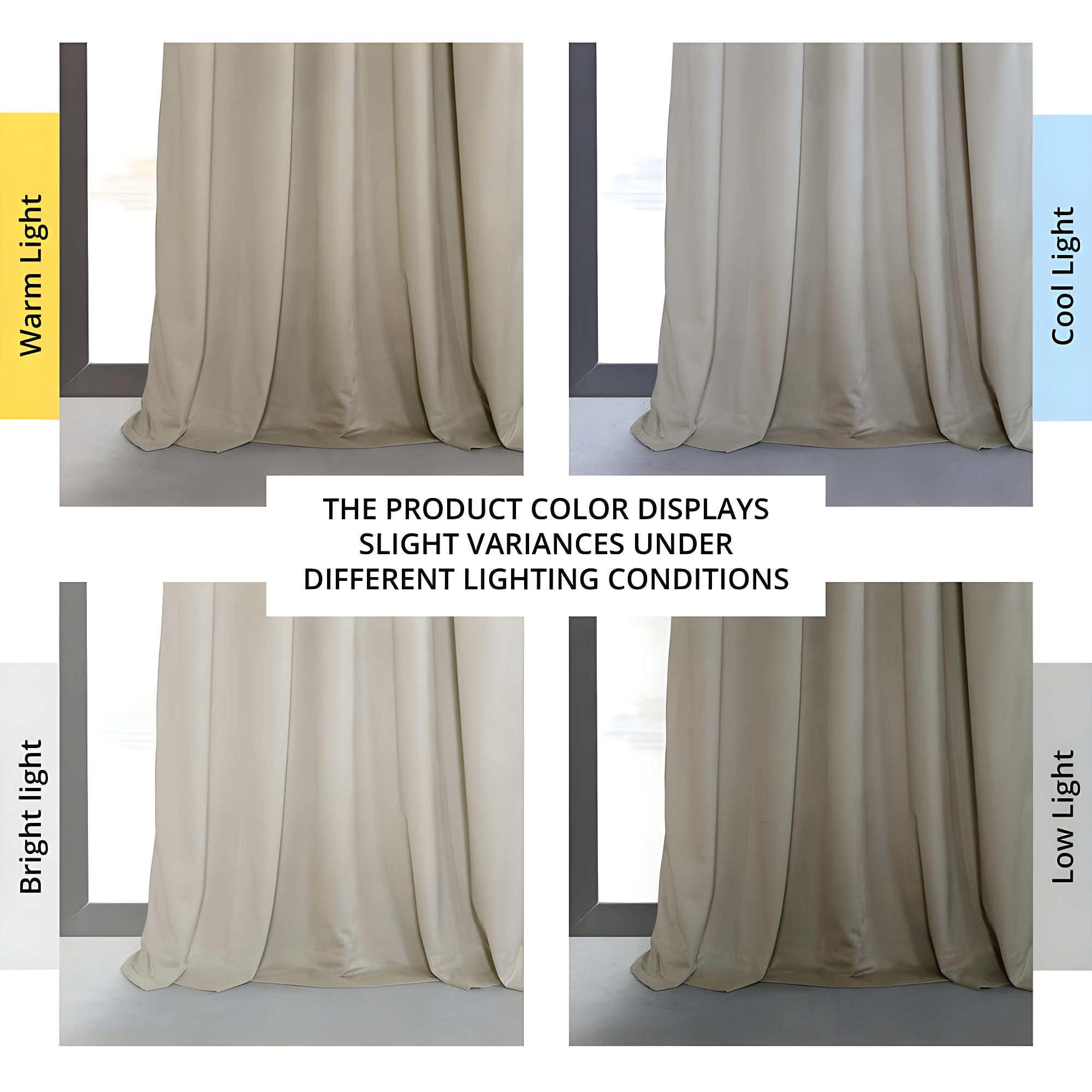 Exclusive Fabrics  Signature Pleated Blackout Velvet Curtain (1 Panel) Cool Beige 25 X 84 84 Inches