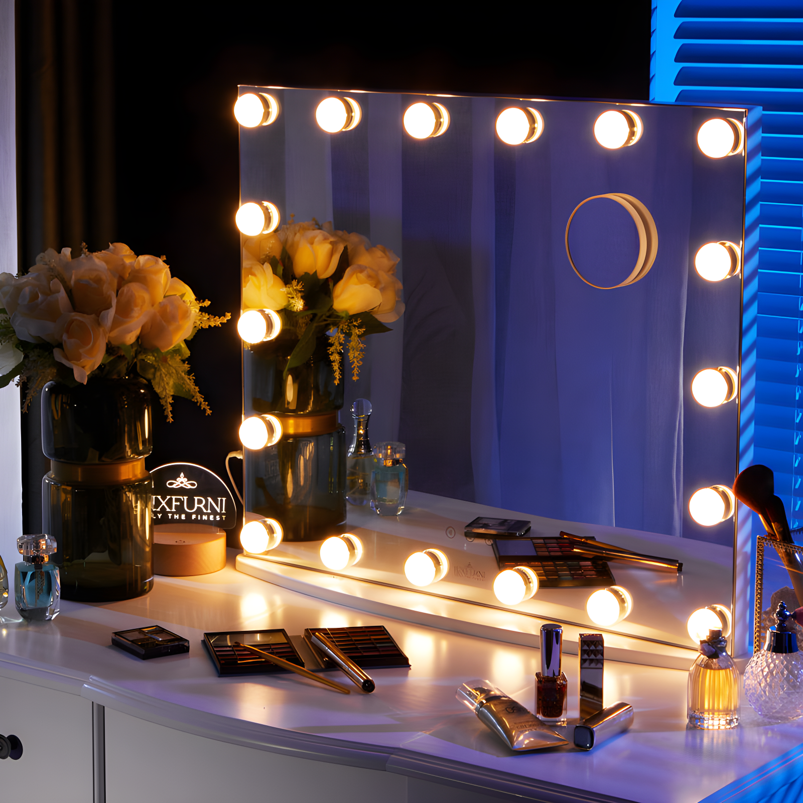 LUXFURNI Flat LED Floor Mirror