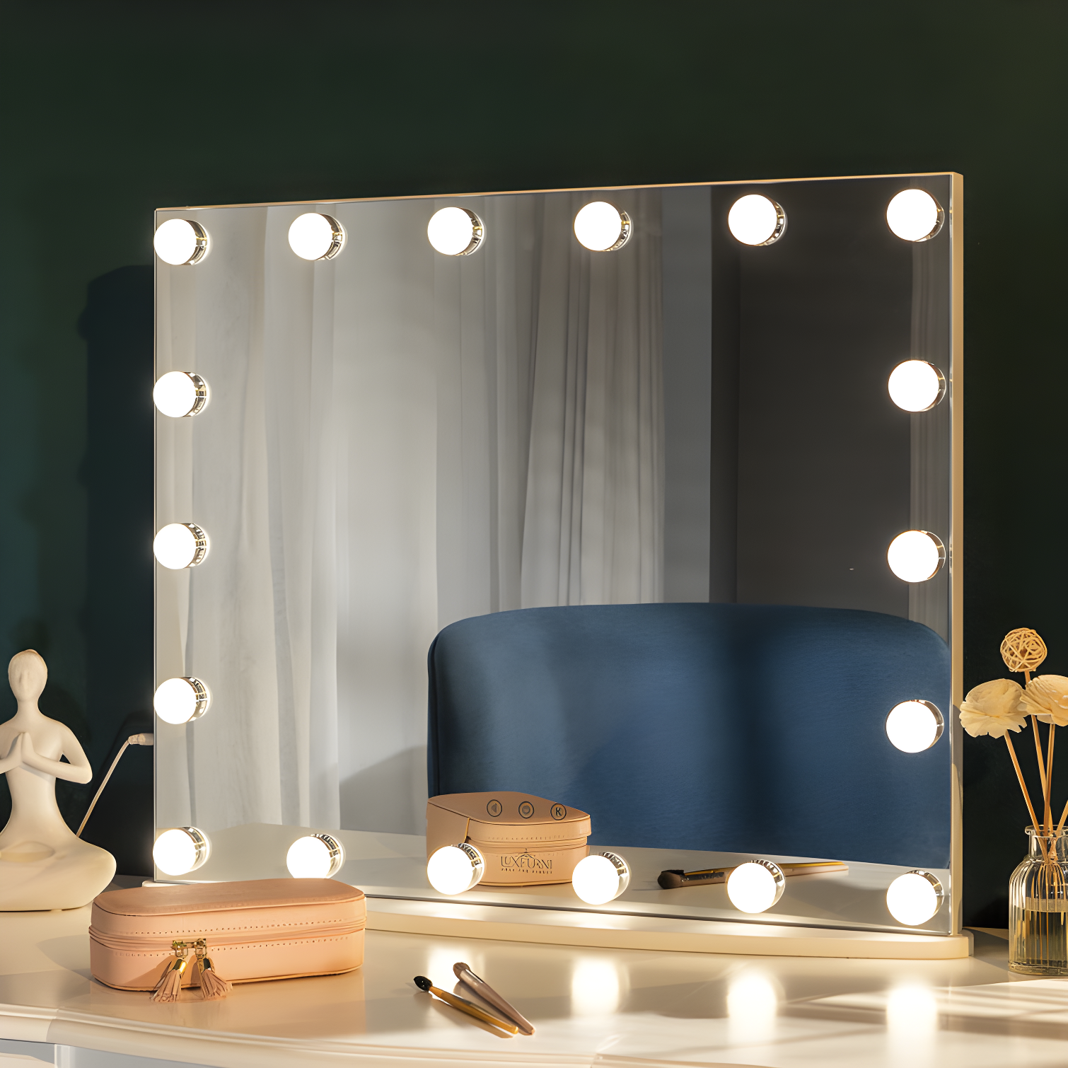 LUXFURNI Flat LED Floor Mirror