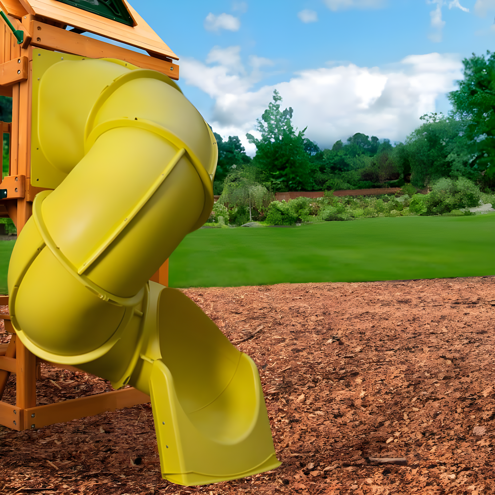Swing-N-Slide WS 1016-Y Quick Connect 5 Foot Turbo Tube Slide Plastic Enclosed Slide for 5 Foot Deck Heights, Yellow