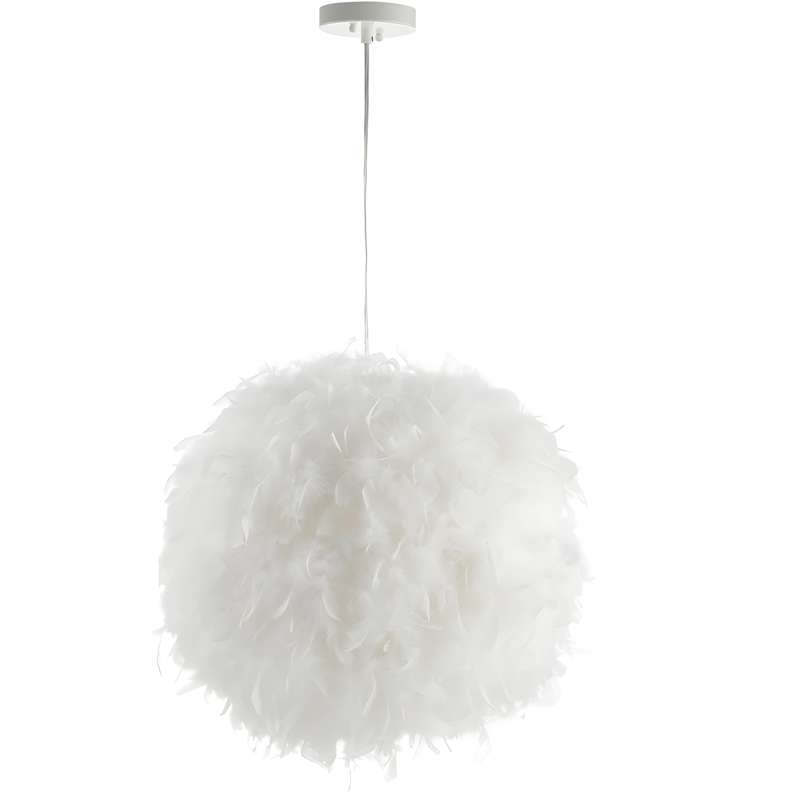 JONATHAN Y Stork 19" Feather Metal Adjustable LED Pendant, White