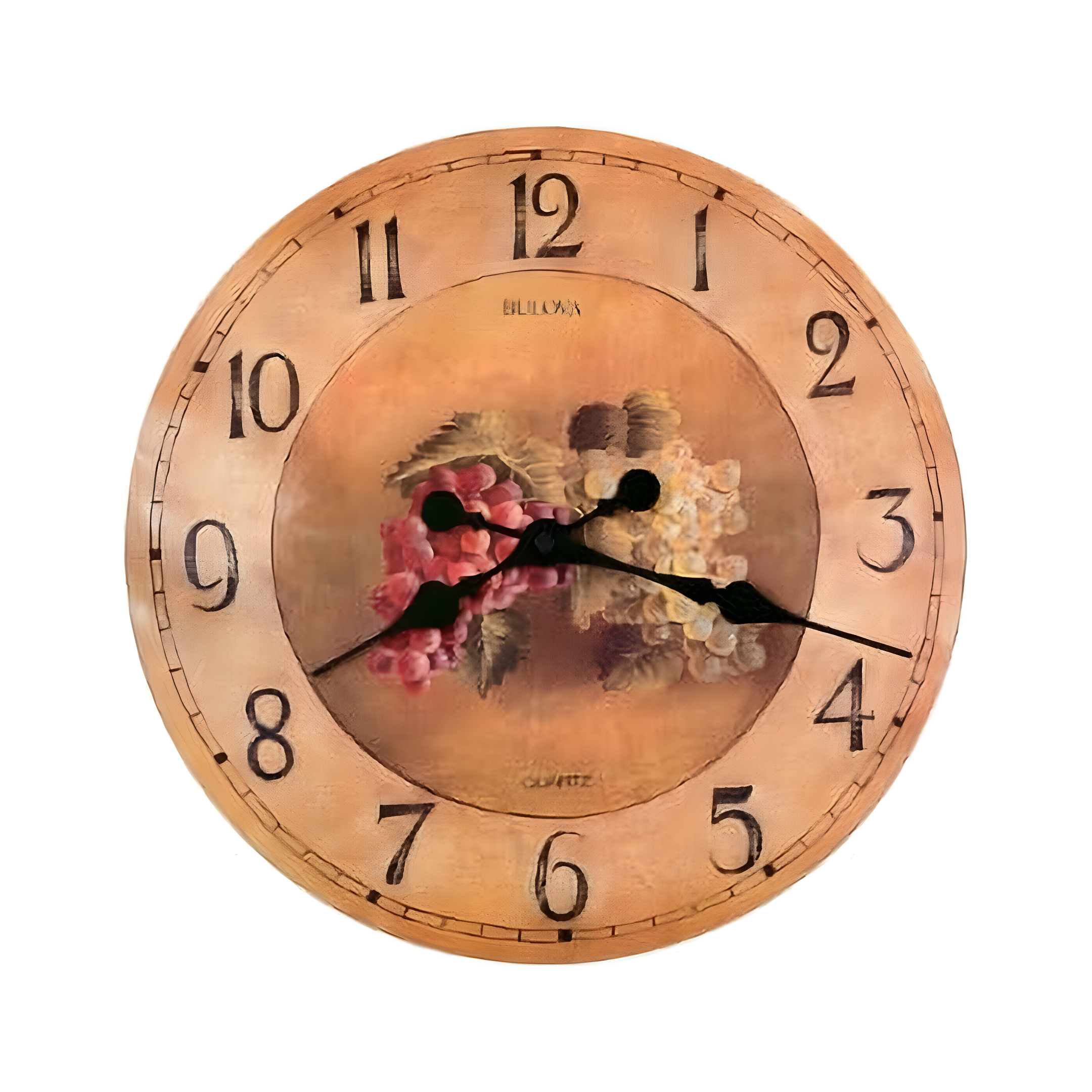 Bulova Clocks Antique Style Fruit Pattern Dial 18" Diameter Wall Clock