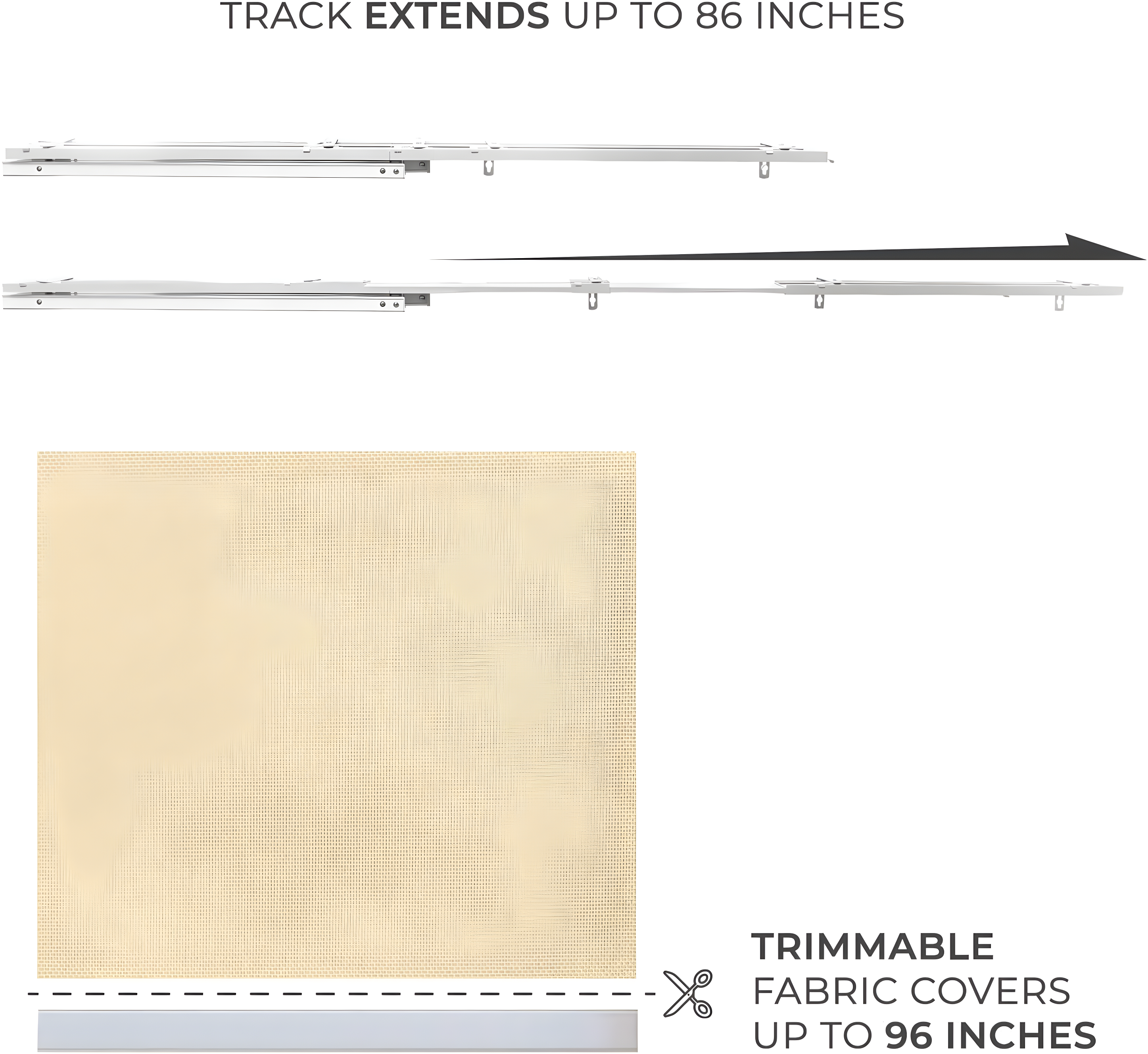CHICOLOGY QUAD RAIL SLIDING PANEL Brunch Grey (Light Filtering) W:46-86 x H:Up-to 96 inches