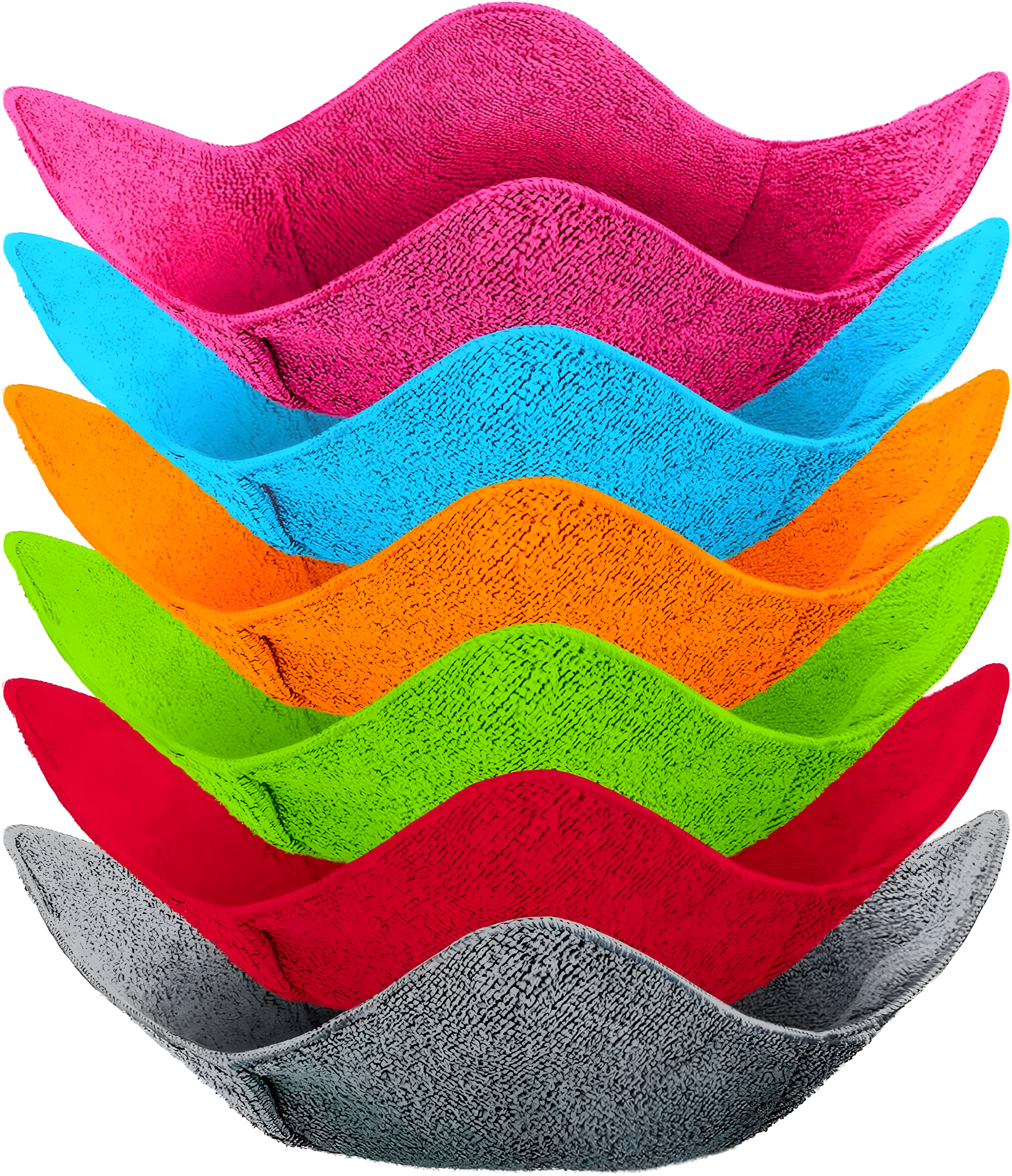SHILA Bowl Snuggies, Multicolor Set of 5 Microwave-Safe Hot Bowl Holders to Keep Your Hands Cool and Your Food Warm, Polyester & Sponge Heat Resistant Dish Pads for Soup, Rice and Pasta