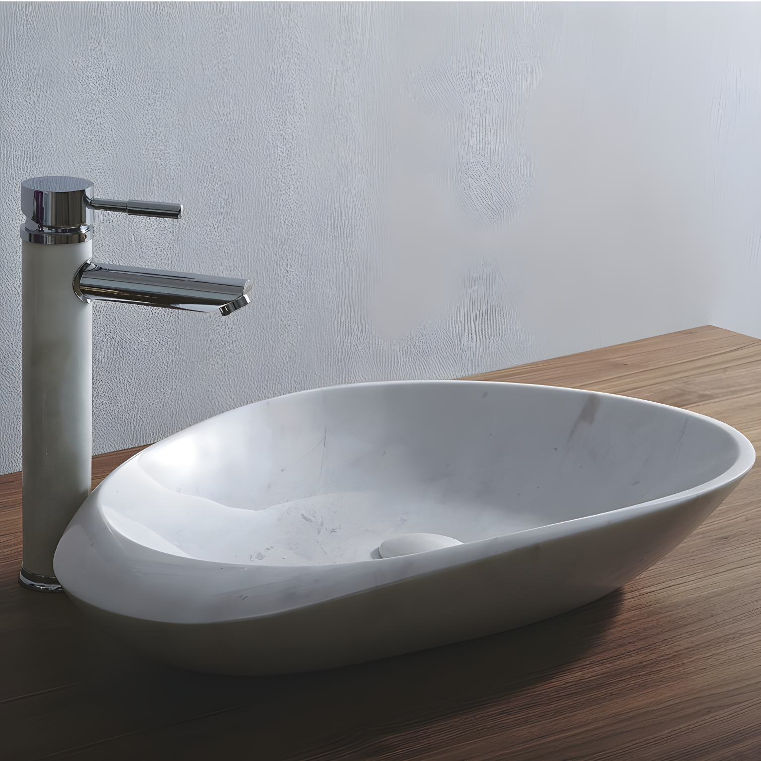 Eviva Fontana 14'' Stone Oval Bathroom Sink with Overflow