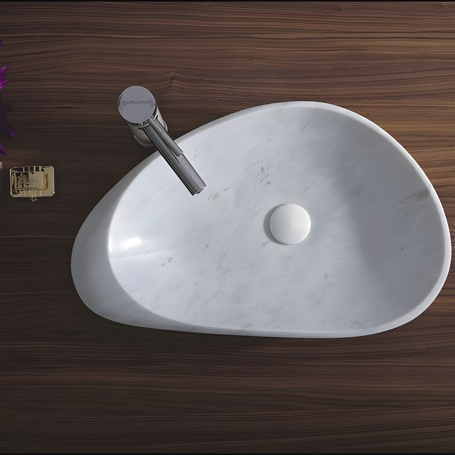 Eviva Fontana 14'' Stone Oval Bathroom Sink with Overflow