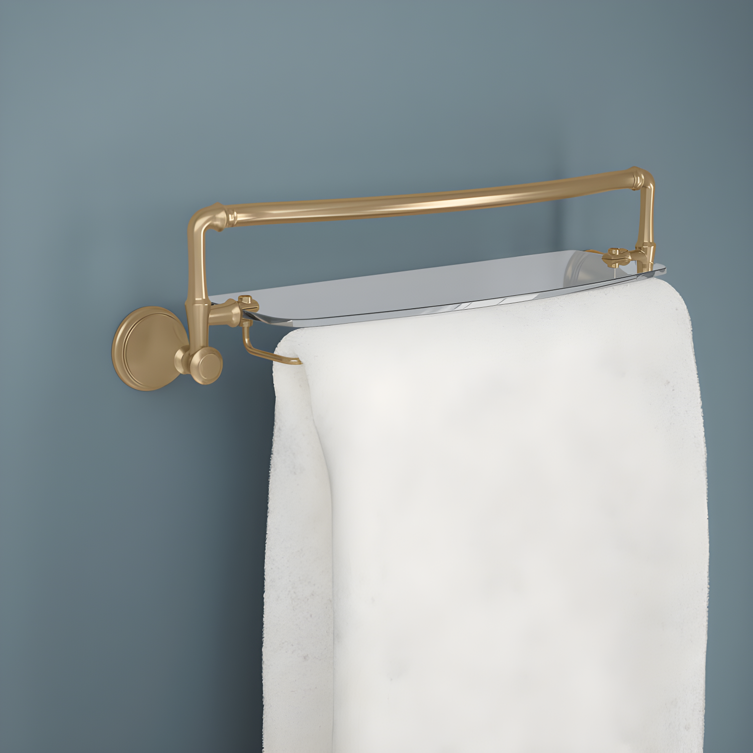 Delta Cassidy 18 in. Glass Shelf with Towel Bar