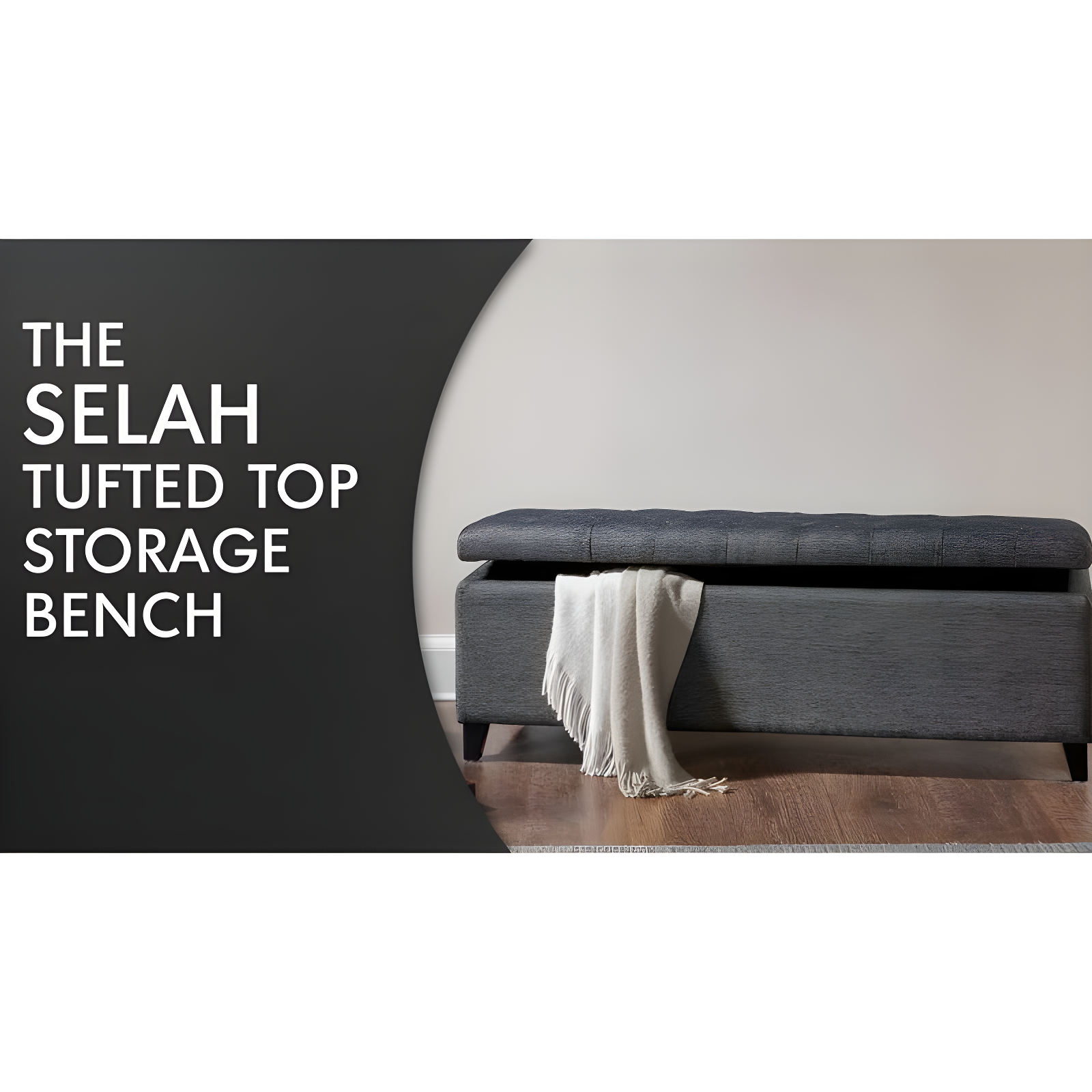 Selah Tufted Top Storage Bench Blue - Madison Park