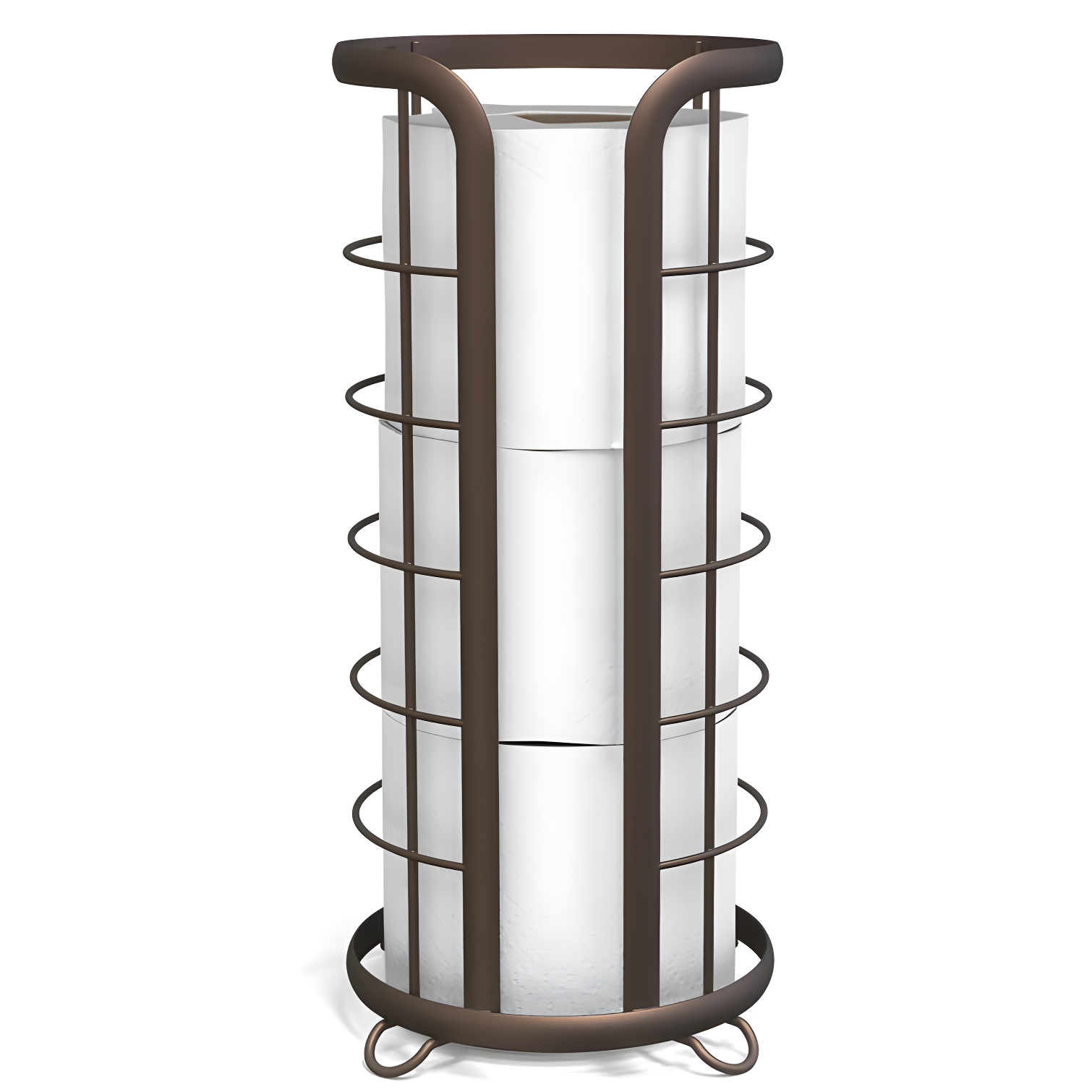BROOKSTONE, Bronze Toilet Paper Holder, Freestanding Bathroom Tissue Organizer, Minimalistic Storage Solution, Modern & Stylish Design [Holds MEGA Rolls]